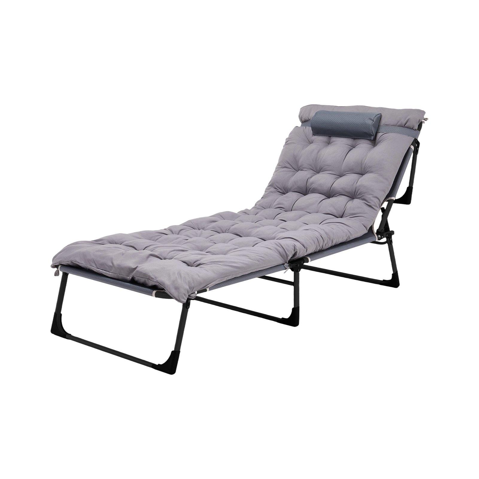 Grey - Breeins - Foldable Camping Bed with Adjustable Backrest - 6