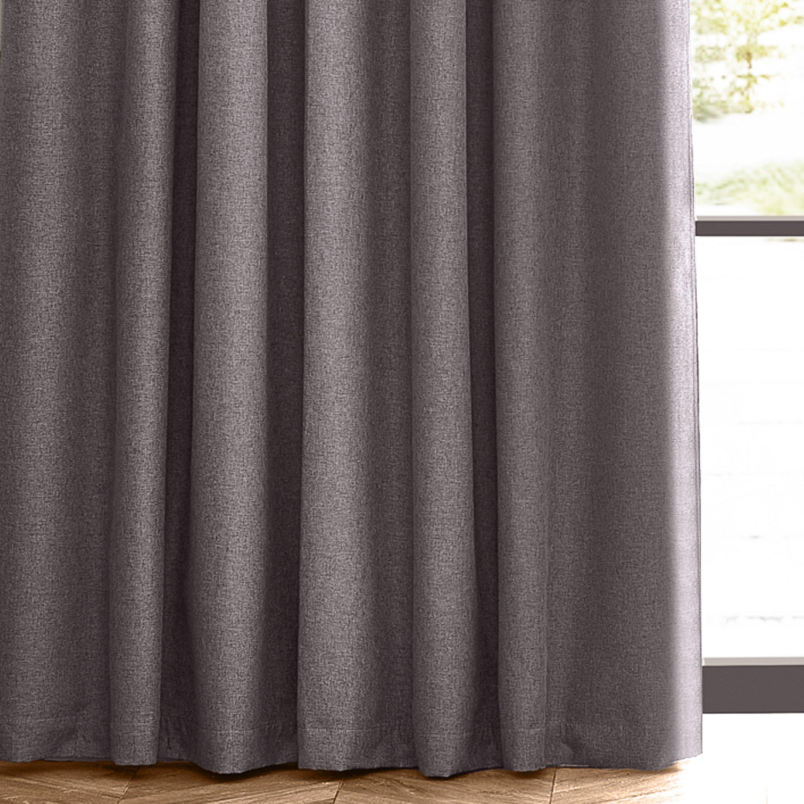 Charcoal - furn. - Dawn Blackout Pencil Pleat Curtains - 4