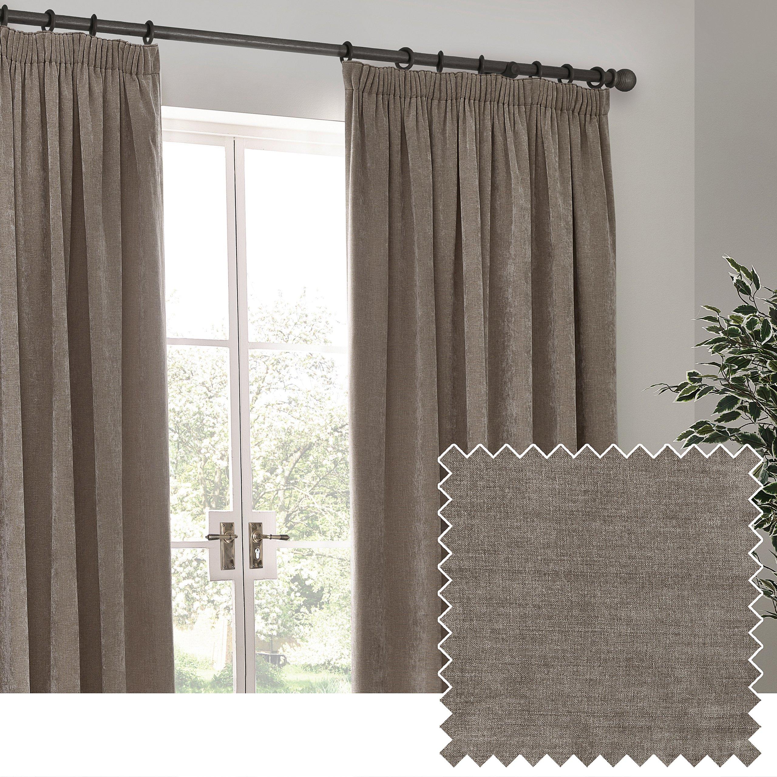Heavy Chenille Velvet Pencil Pleat Curtains