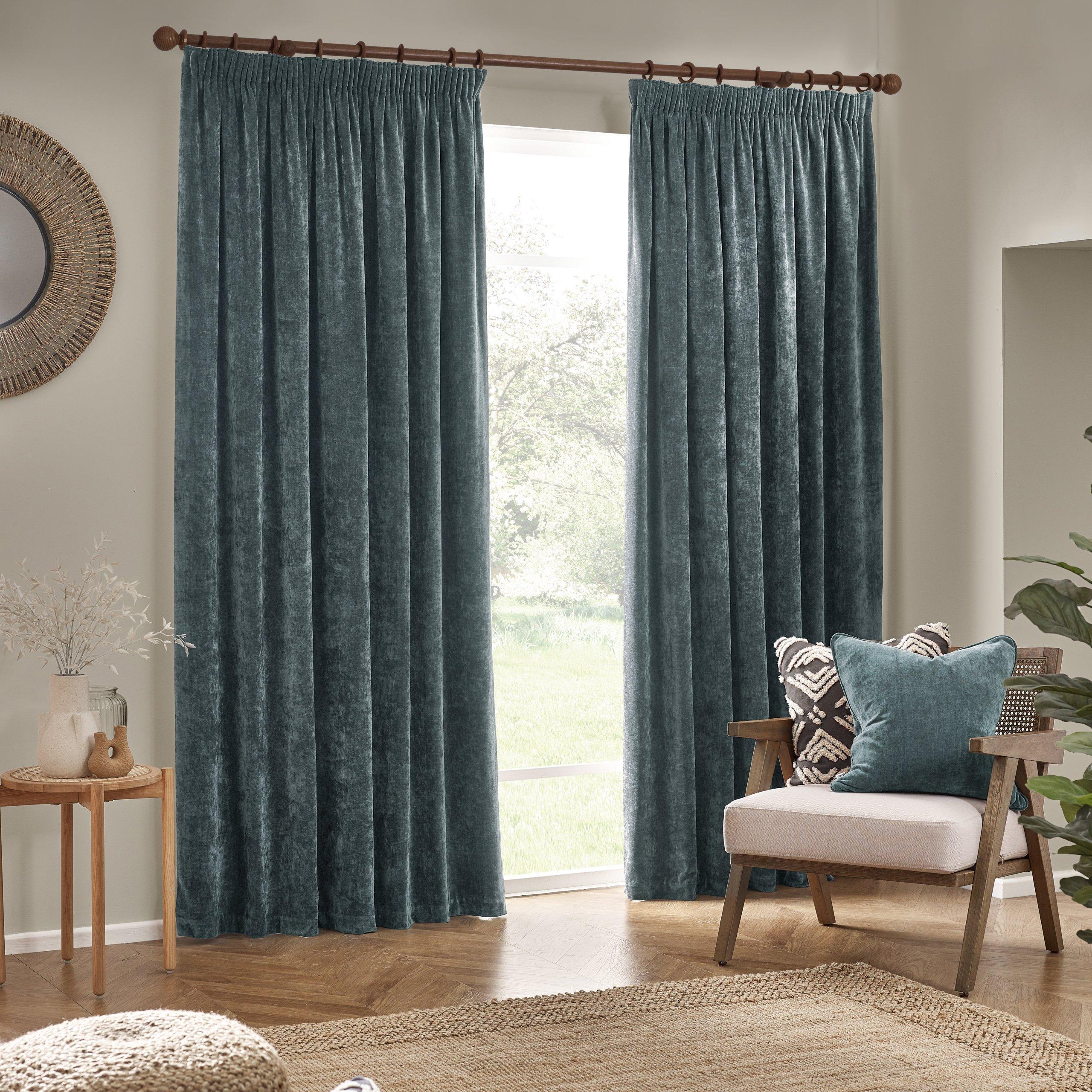 Marine - Yard - Heavy Chenille Fully Lined Pencil Pleat Curtains - 2