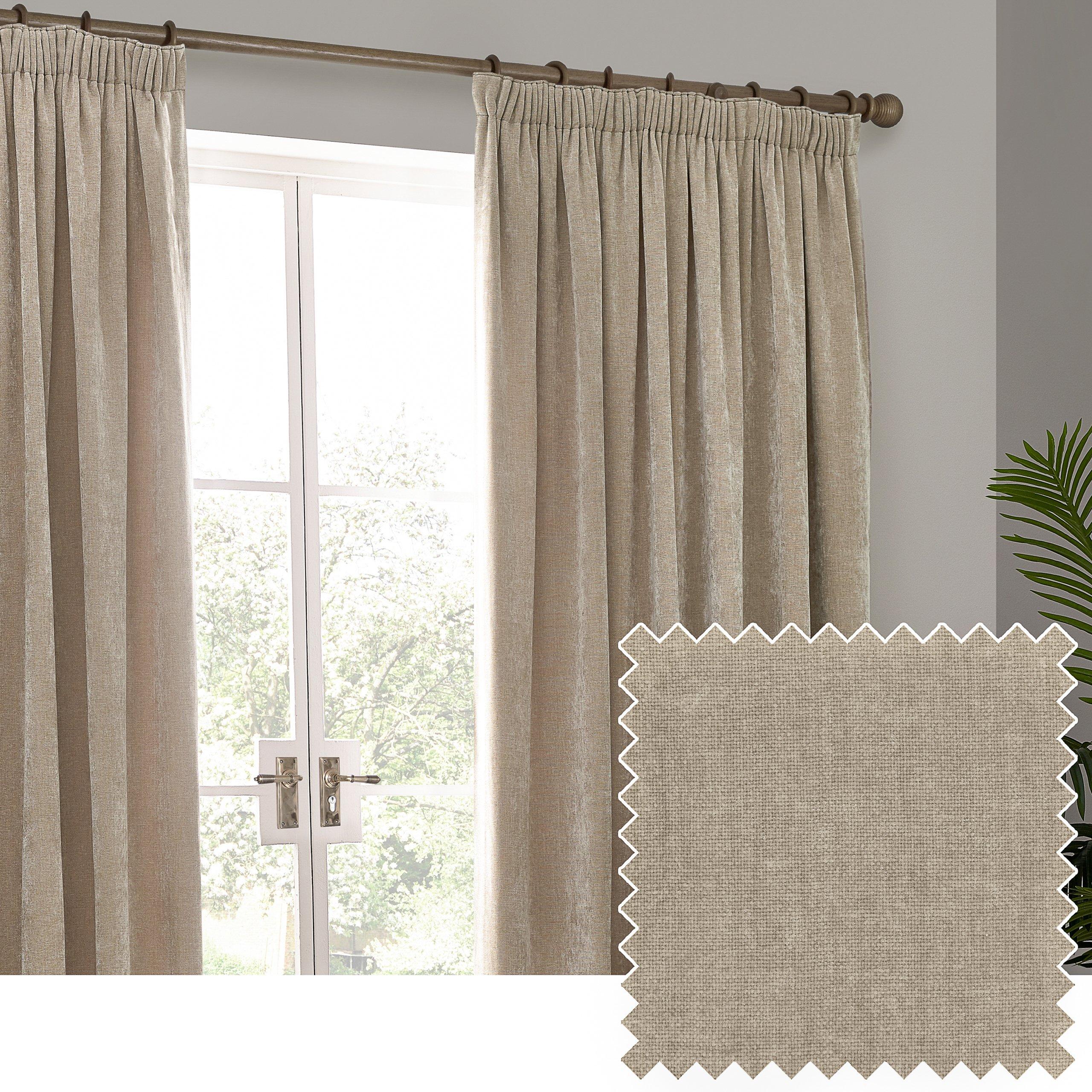 Heavy Chenille Velvet Pencil Pleat Curtains