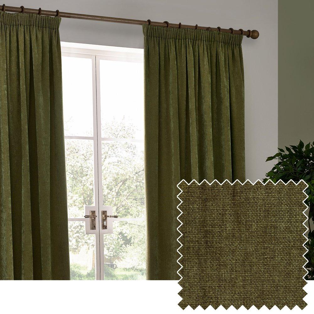 Heavy Chenille Fully Lined Pencil Pleat Curtains