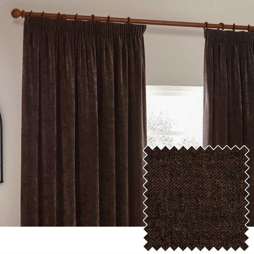 Heavy Chenille Fully Lined Pencil Pleat Curtains