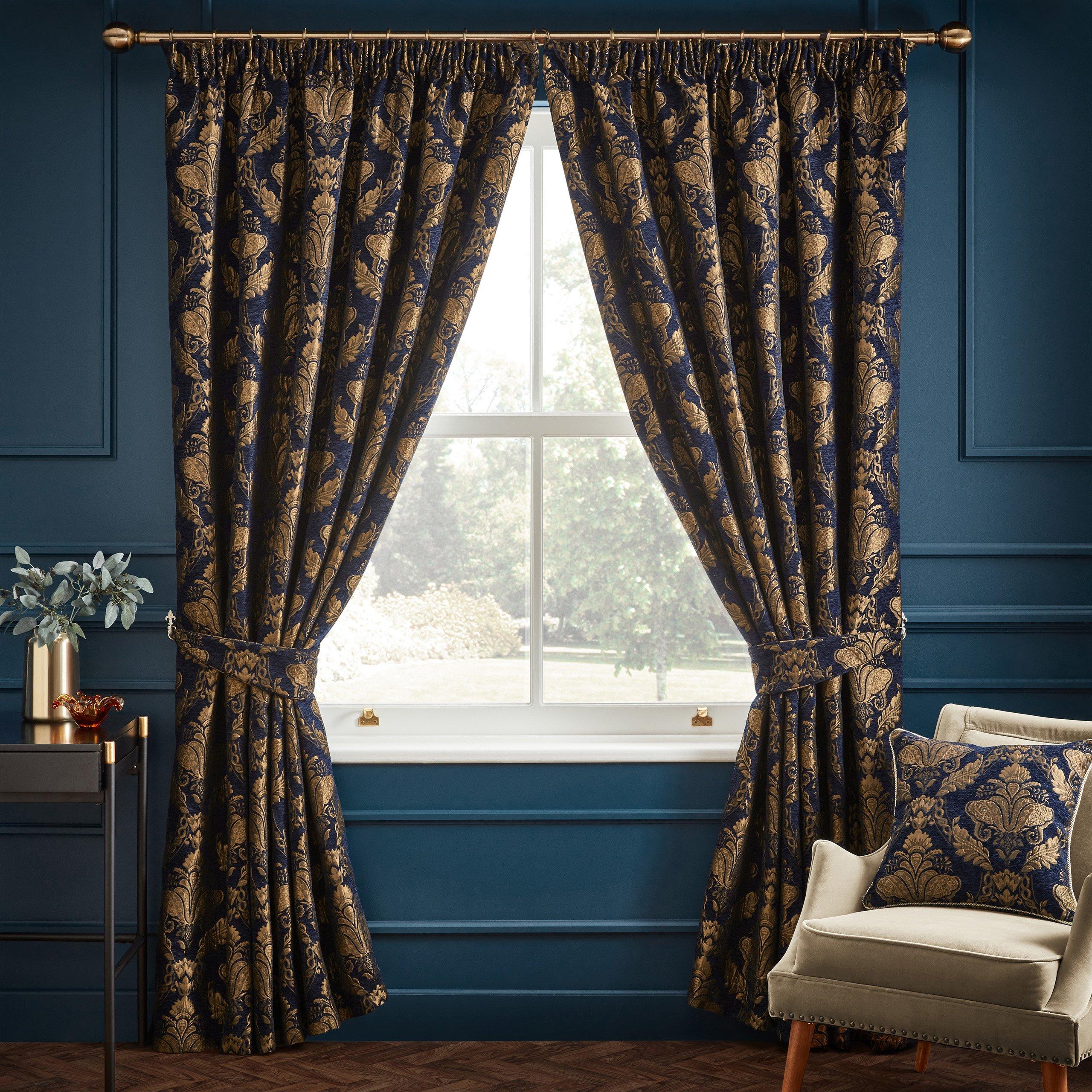 Traditional Jacquard Pencil Pleat Curtains