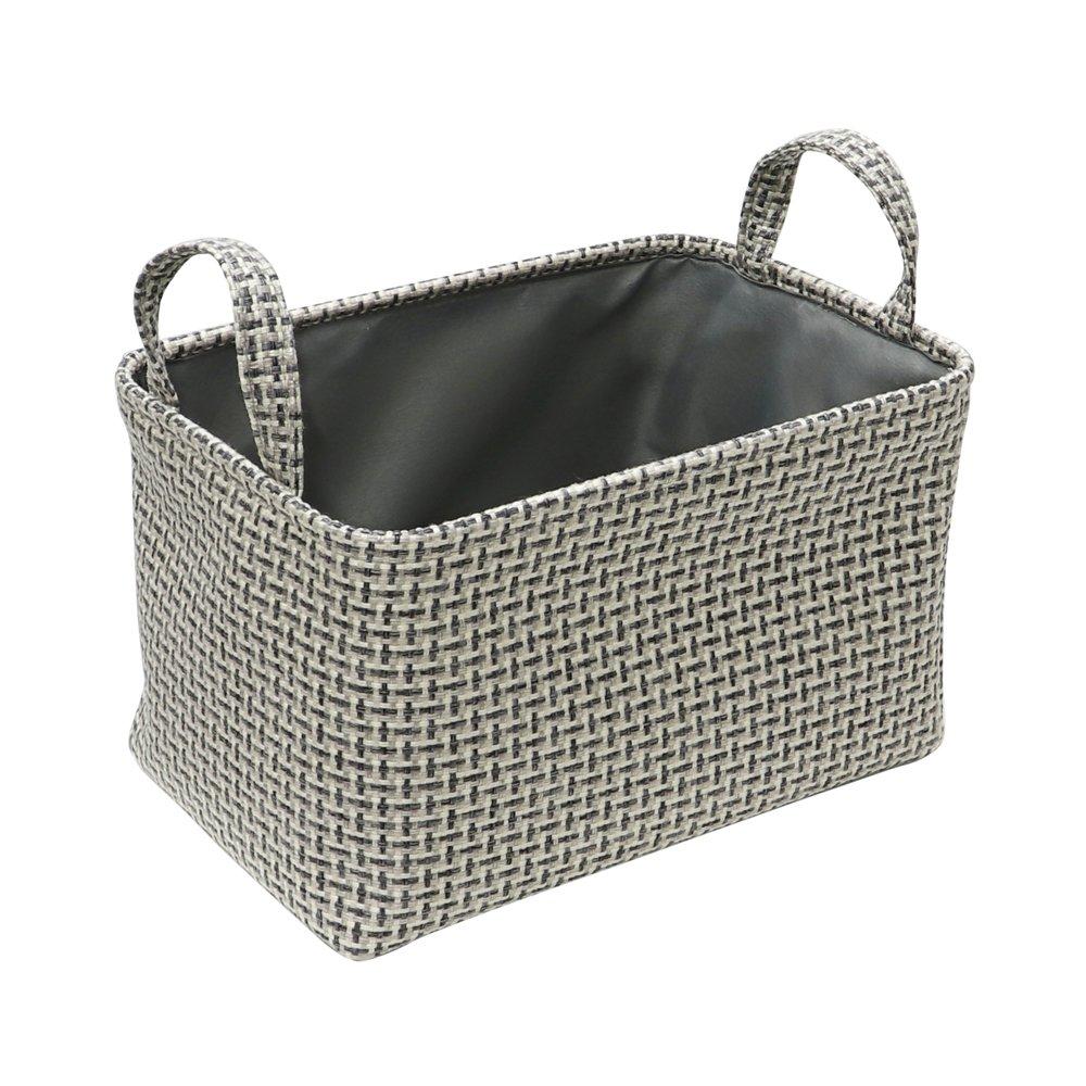 Grey - JVL - Silva Set of 3 Rectangular Fabric Storage Baskets - 3