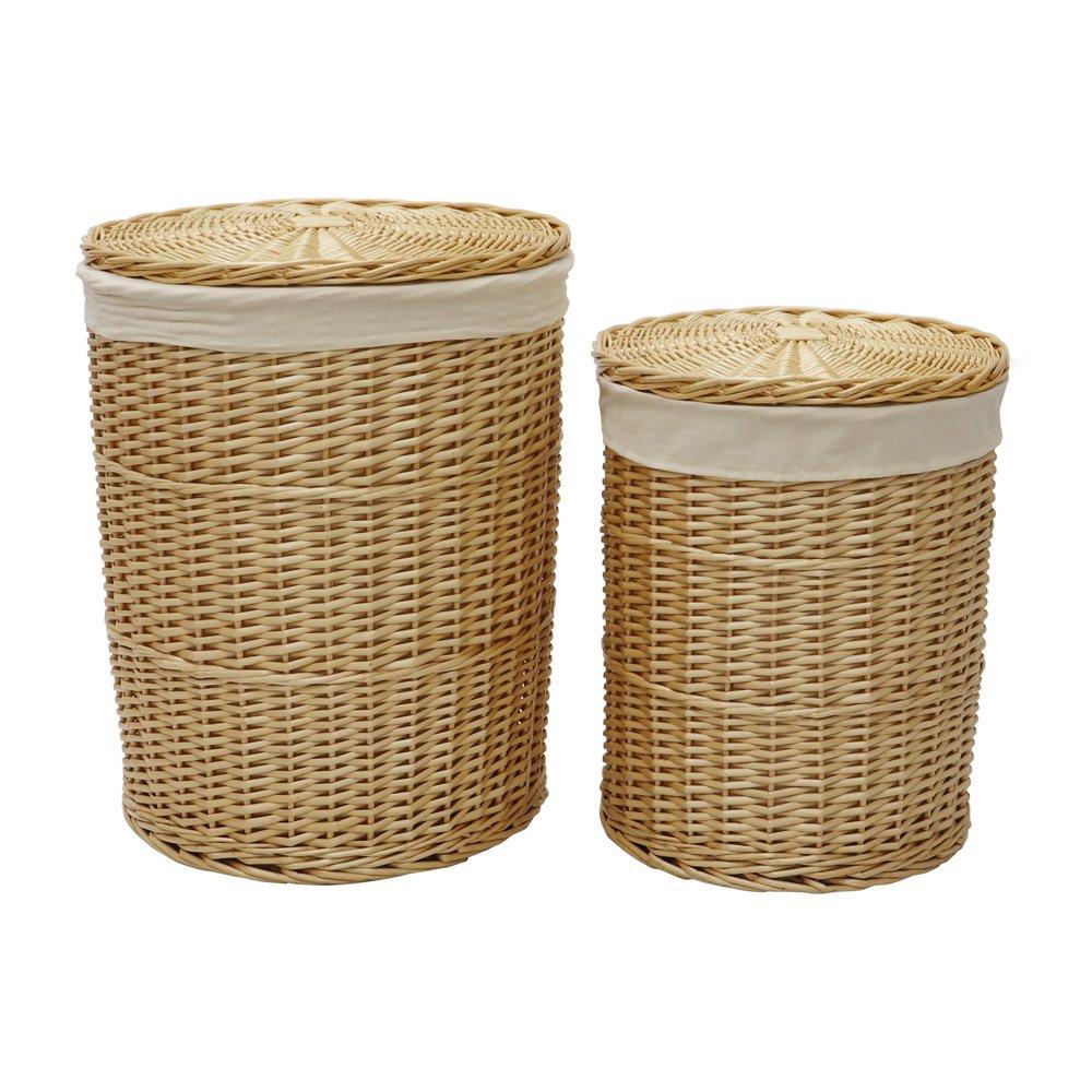 Beige - JVL - Acacia Set of 4 Round Willow Basket - 2