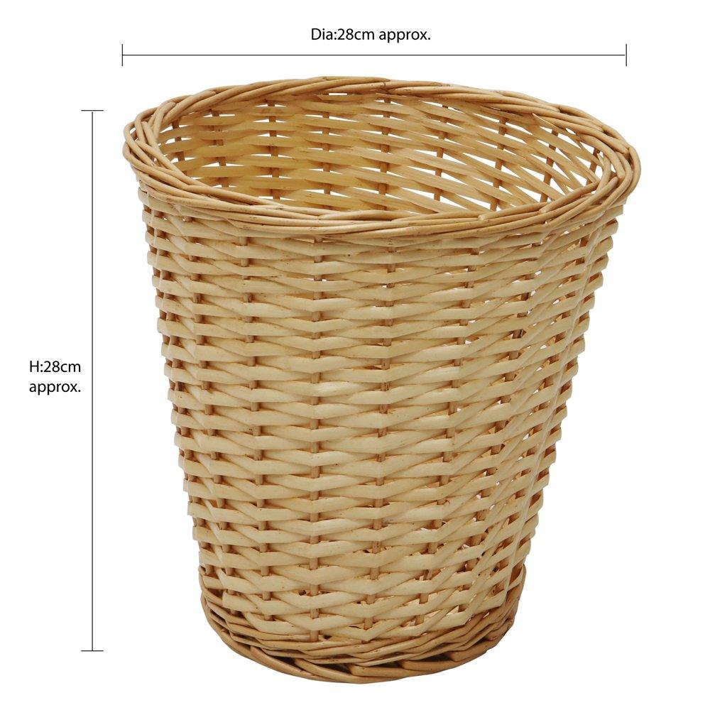 Beige - JVL - Acacia Set of 4 Round Willow Basket - 12