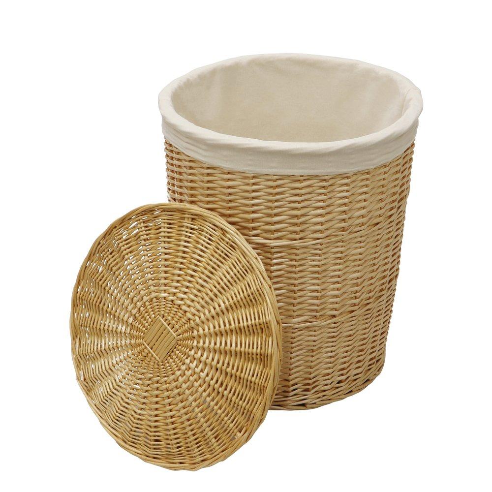 Beige - JVL - Acacia Set of 4 Round Willow Basket - 8