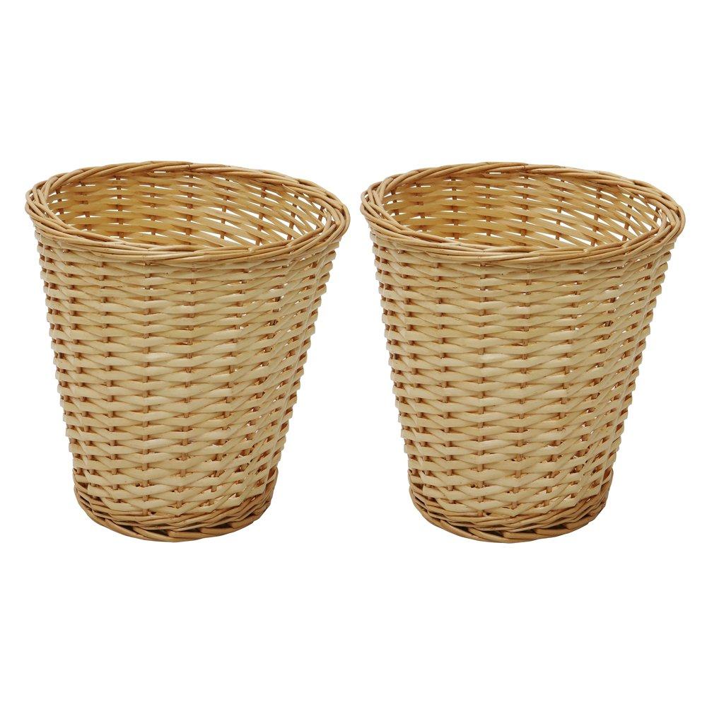 Beige - JVL - Acacia Set of 4 Round Willow Basket - 10