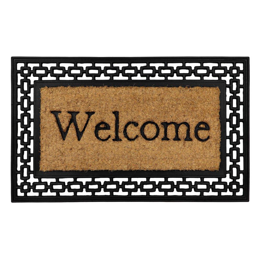 Black - JVL - Mila Rubber Tuffscrape Doormat - 1