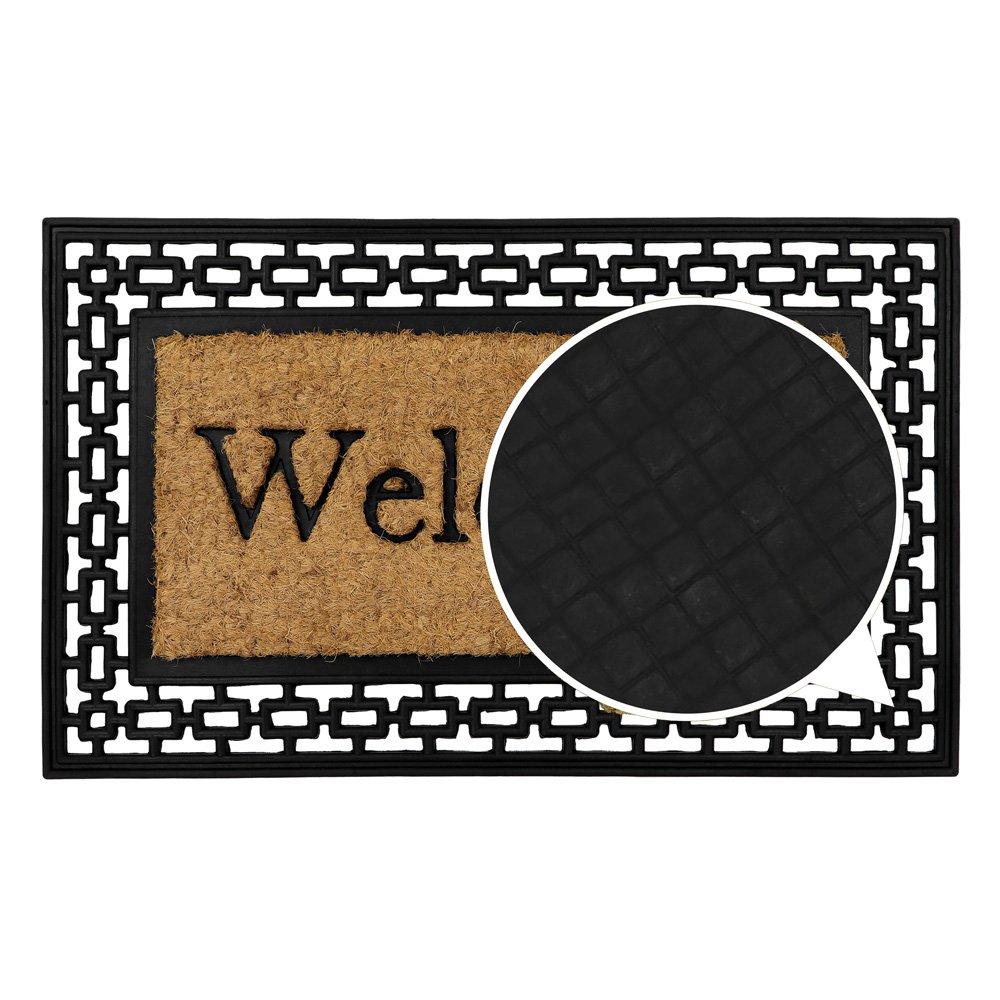 Black - JVL - Mila Rubber Tuffscrape Doormat - 6