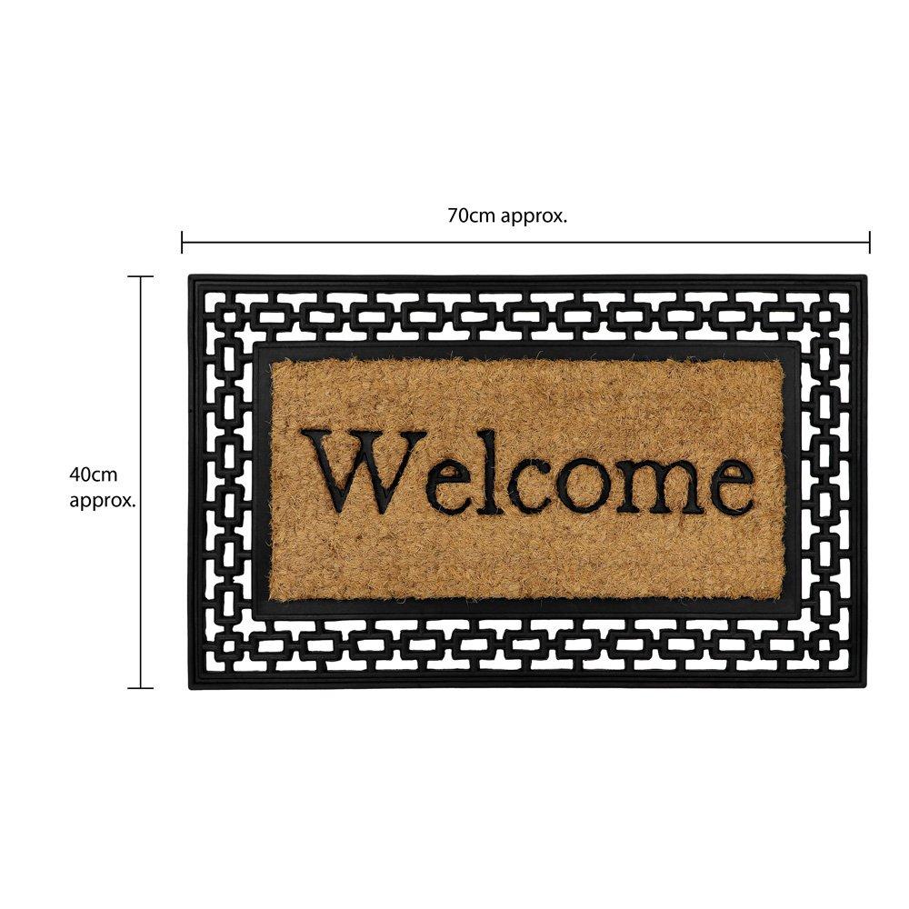 Black - JVL - Mila Rubber Tuffscrape Doormat - 10