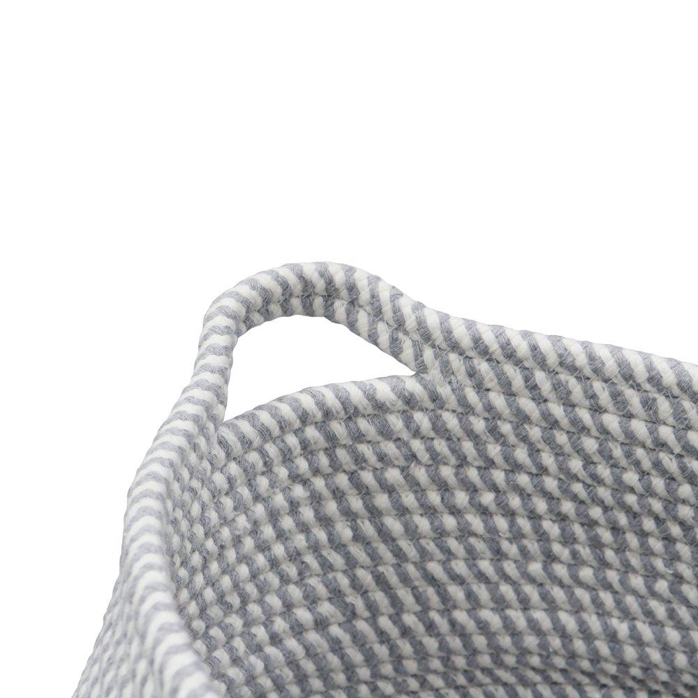 Grey - JVL - Edison Round Belly Cotton Rope Storage - 3