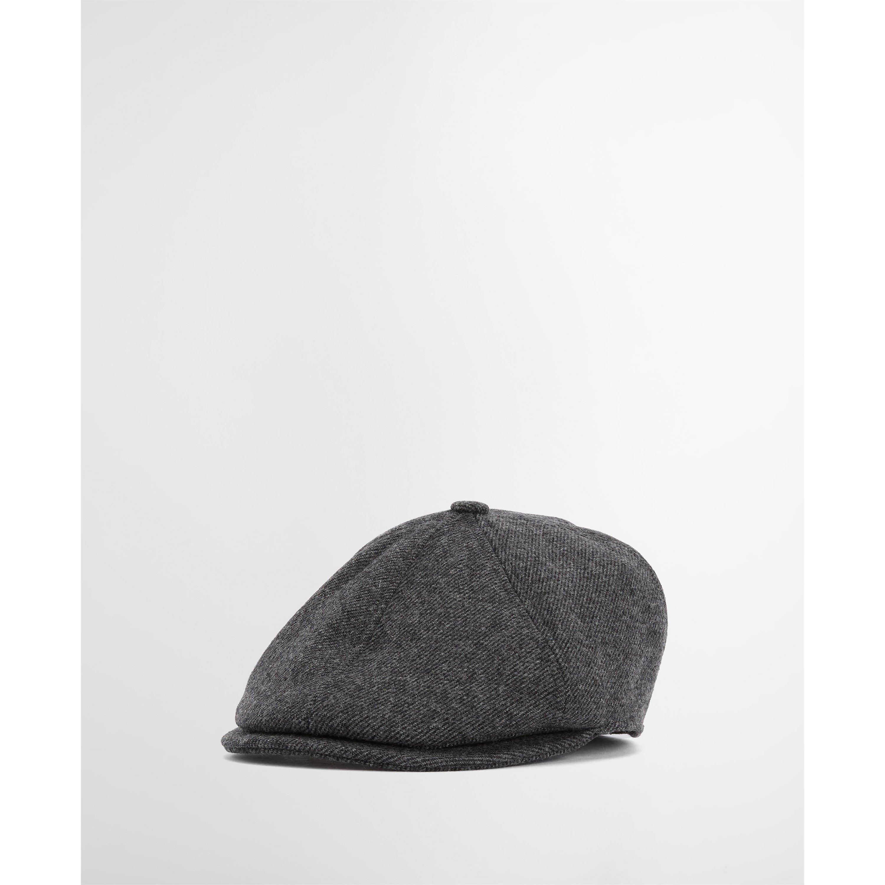 Charcoal CH15 - Barbour - Men's Claymore Wool Herringbone Baker Boy Hat - 1