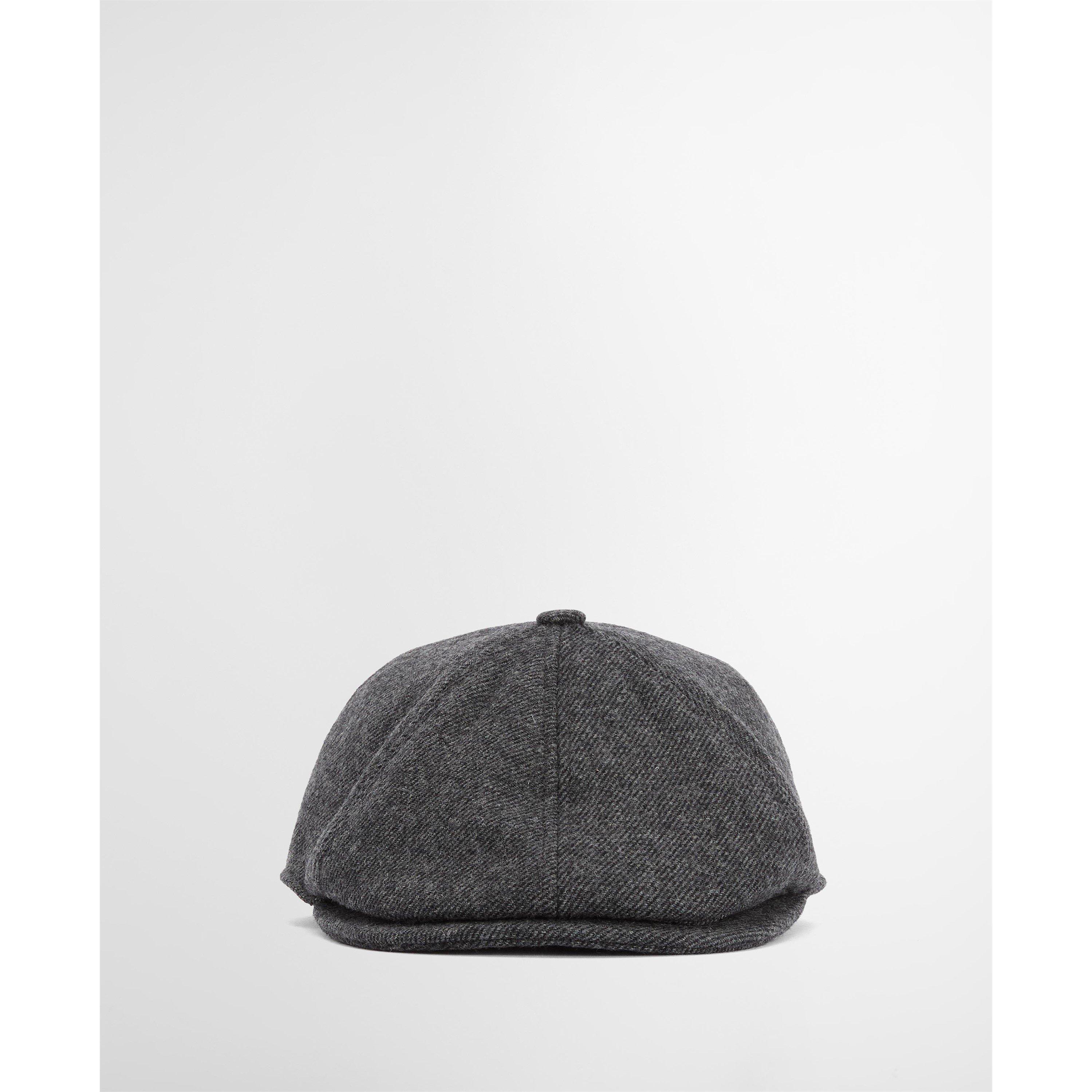 Charcoal CH15 - Barbour - Men's Claymore Wool Herringbone Baker Boy Hat - 7