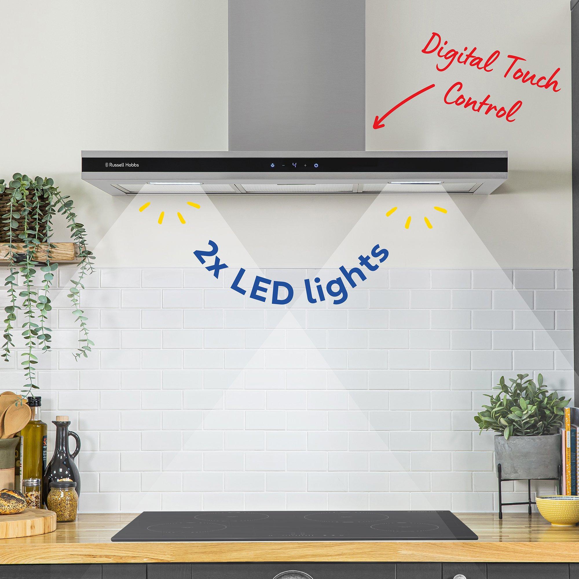 Stainless Steel - Russell Hobbs - RHGCH903SS 90cm T-Shaped Cooker Hood - 6