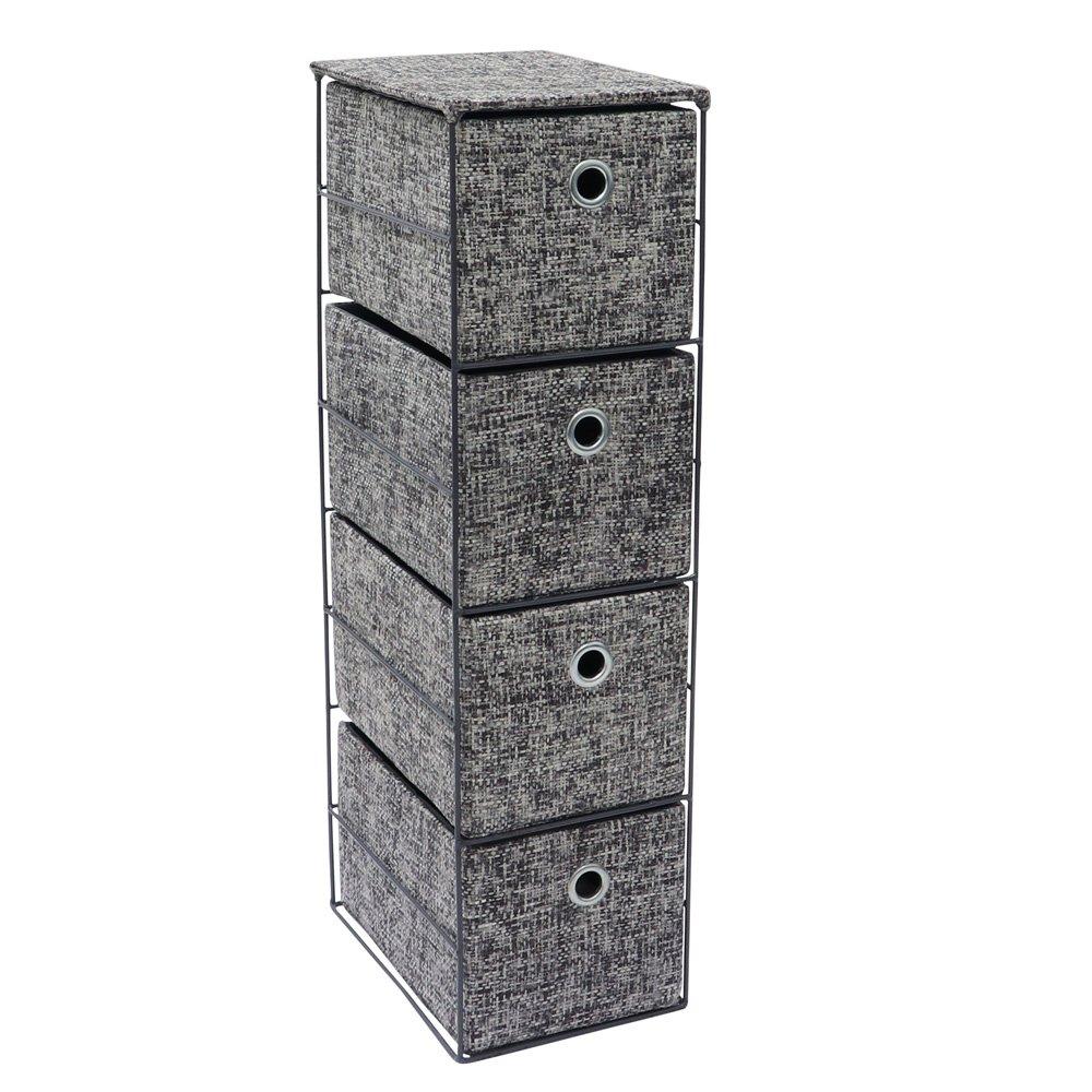 Grey - JVL - Urban 4 Drawer Paper Storage Tower - 1