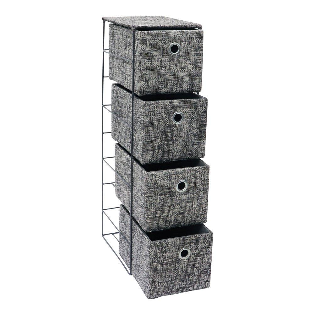 Grey - JVL - Urban 4 Drawer Paper Storage Tower - 2