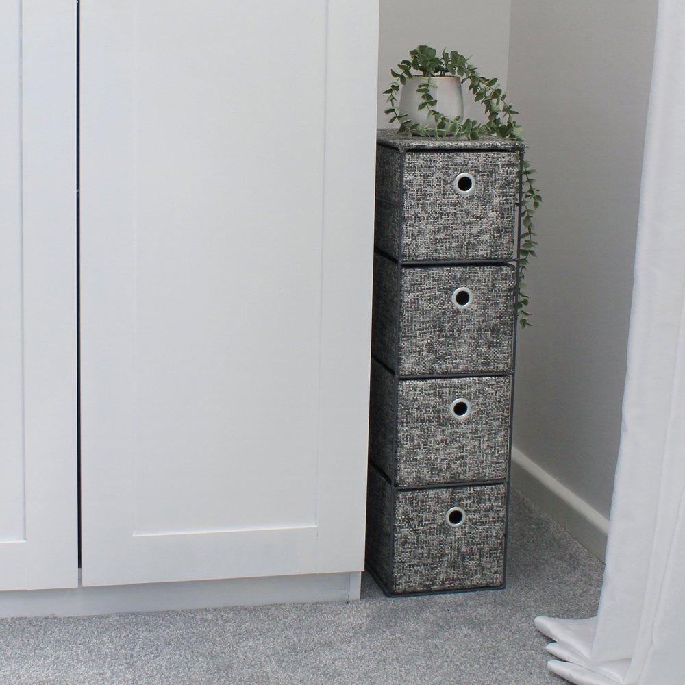 Grey - JVL - Urban 4 Drawer Paper Storage Tower - 6