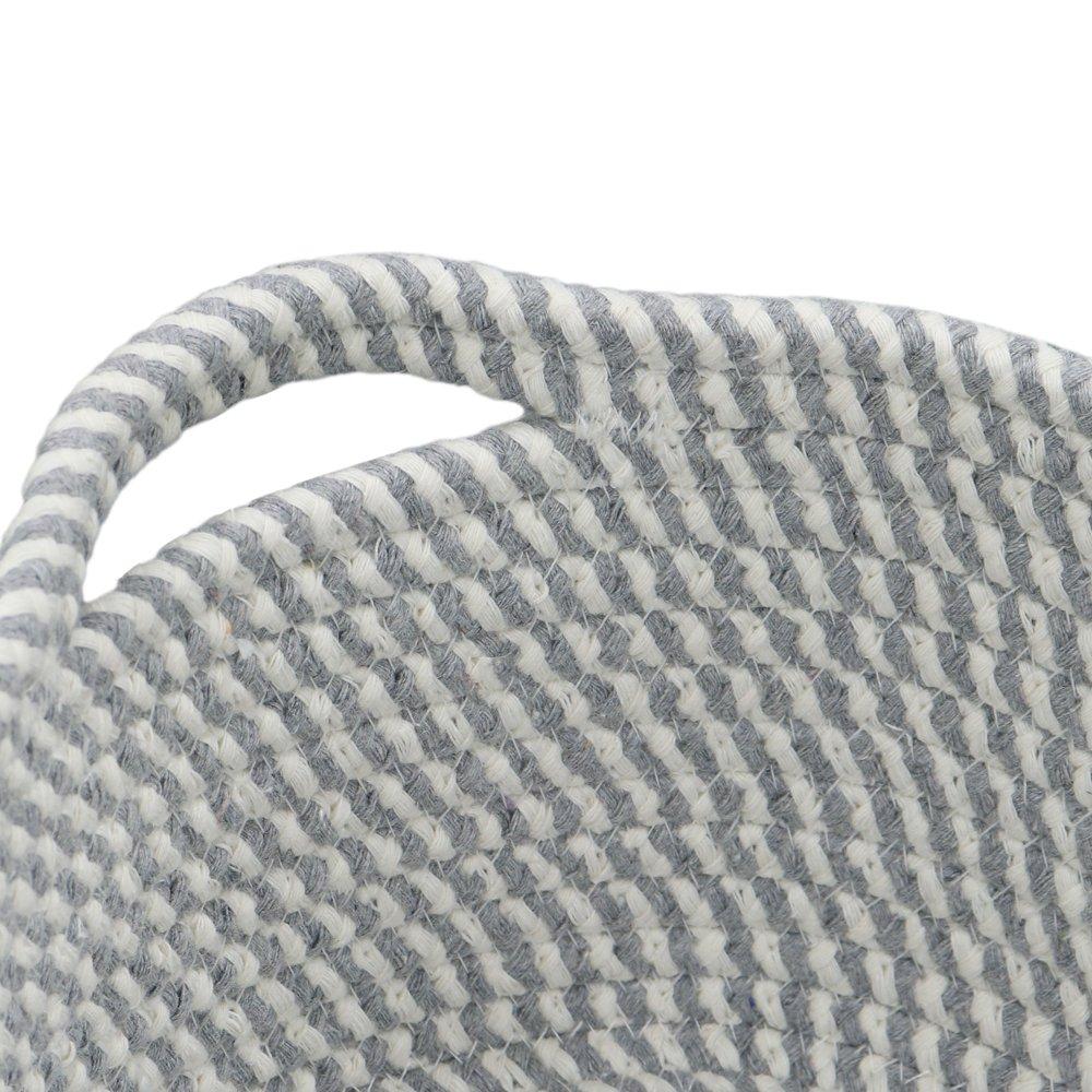 Grey - JVL - Edison Set of 3 Rectangular Cotton Rope Storage - 5