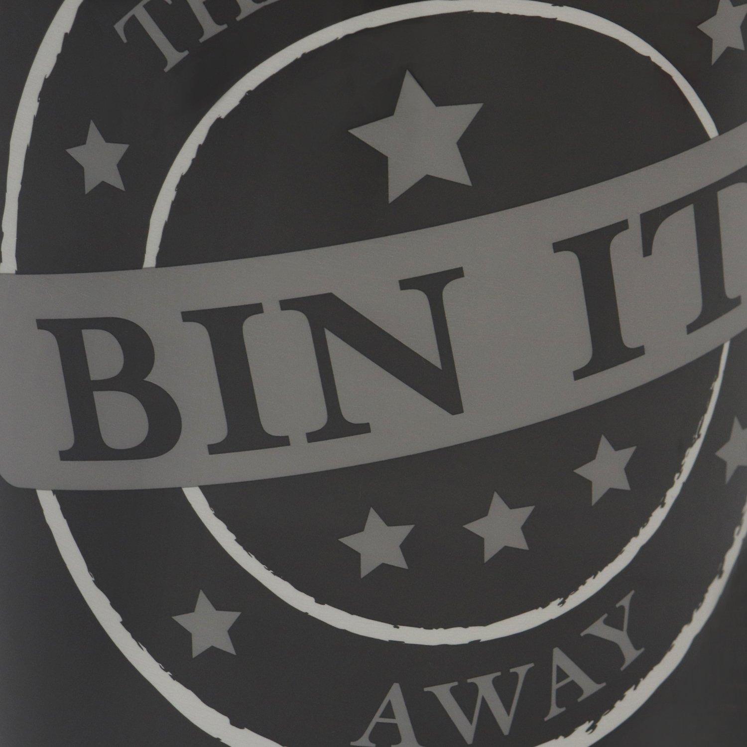 Grey - JVL - Bin It Plastic Waste Paper Bin Twin Pack - 3