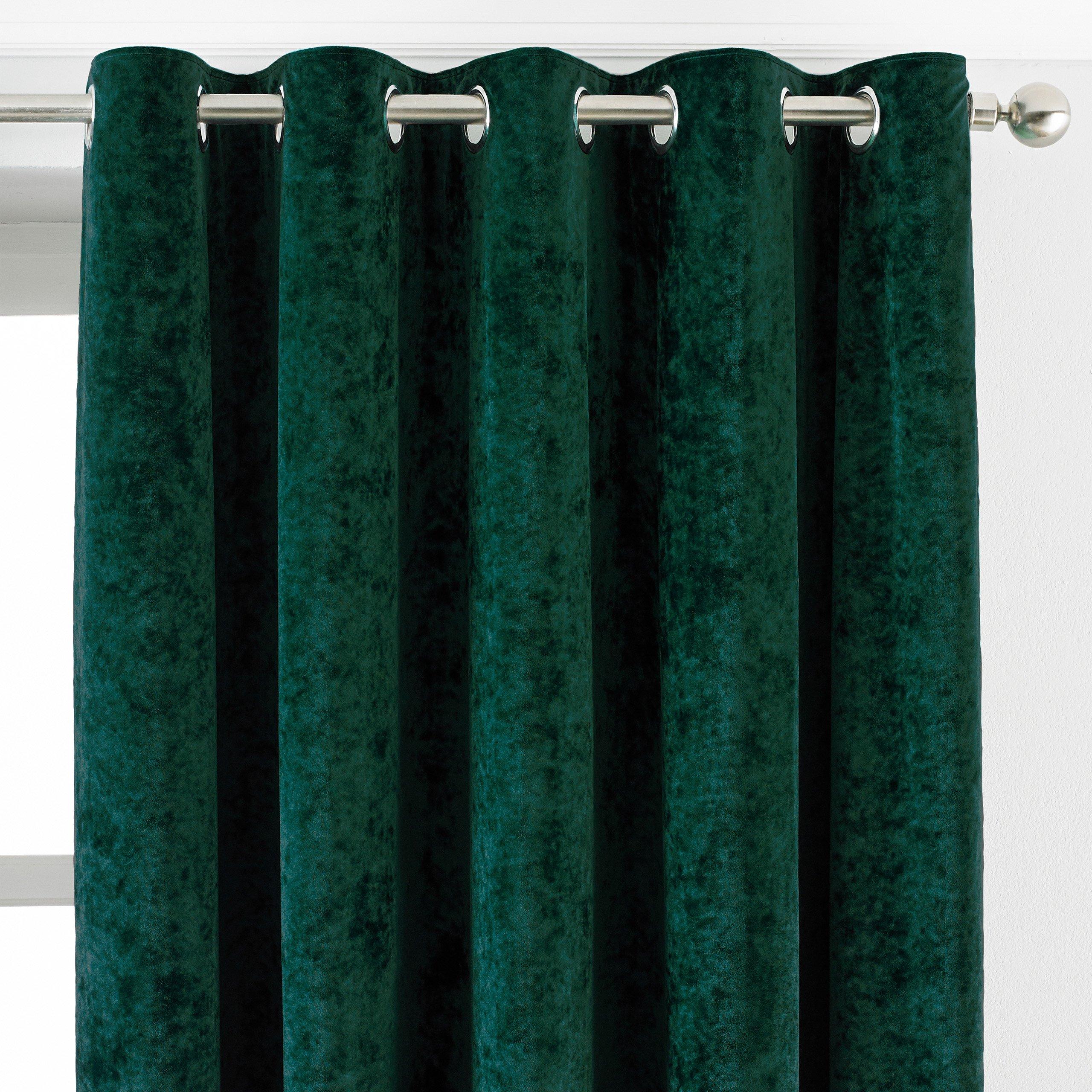 Emerald - Paoletti - Verona Crushed Velvet Eyelet Curtains - 2