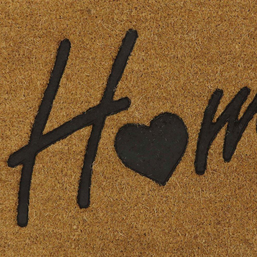 Black - JVL - Home Embossed Rubber Coir Doormat with PVC Backing - 3