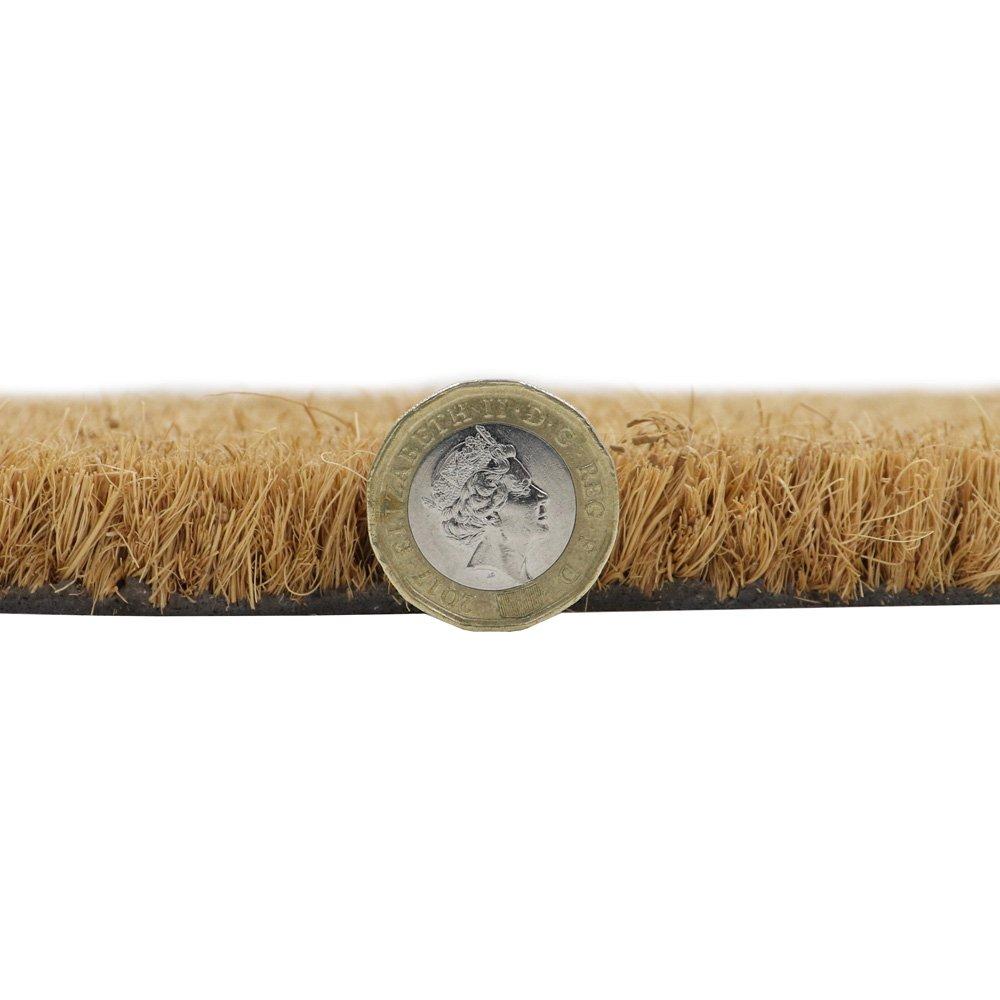 Black - JVL - Home Embossed Rubber Coir Doormat with PVC Backing - 5