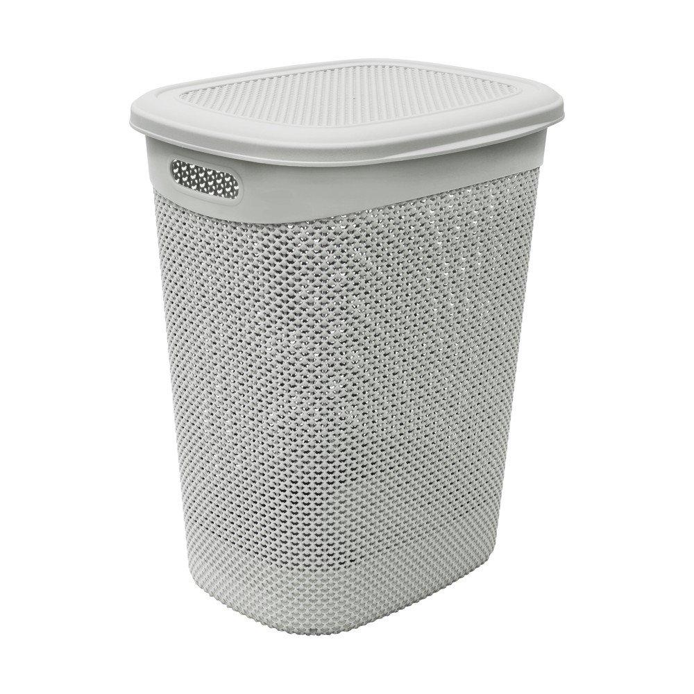 Grey - JVL - Droplette 52L Laundry Basket - 1
