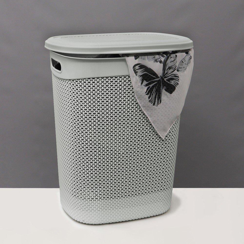 Grey - JVL - Droplette 52L Laundry Basket - 7