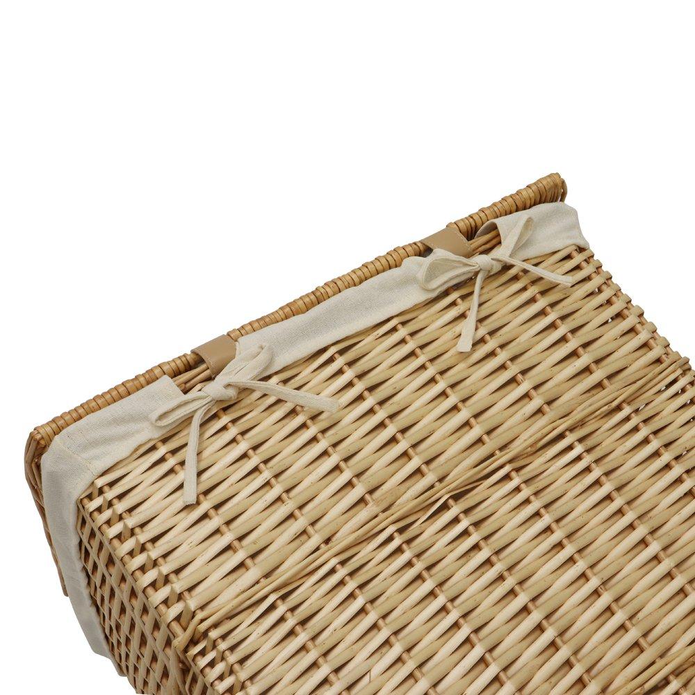 Beige - JVL - Acacia Set of 4 Rectangular Willow Baskets - 7