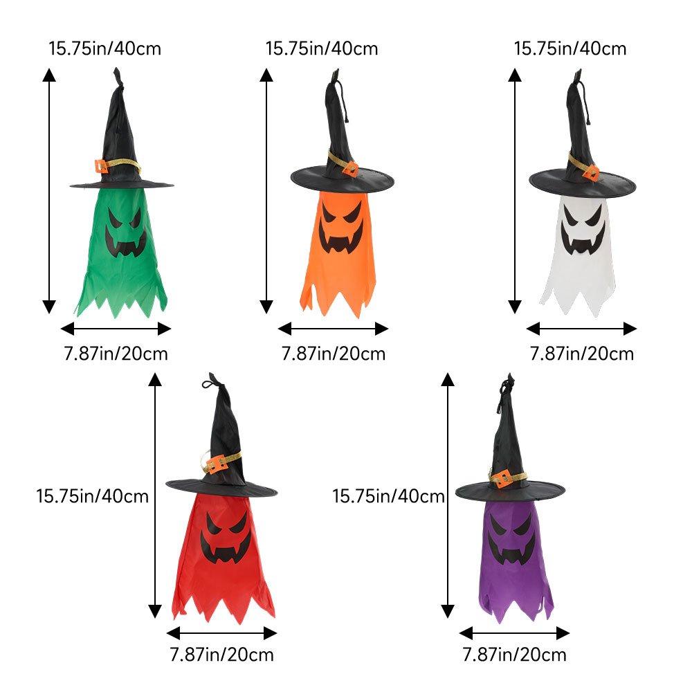 Multi - LIFE IDEAS - 5Pcs Halloween Ghost Witch Hats with LED Lights - 2