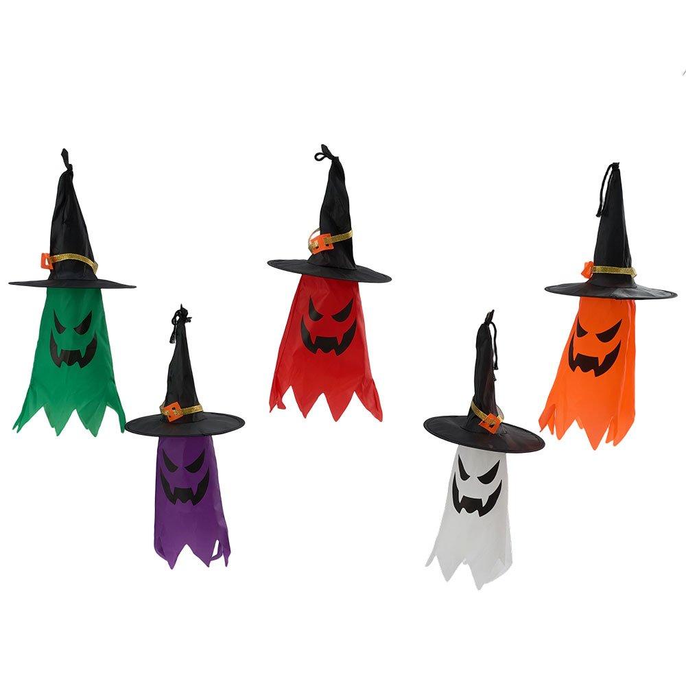 Multi - LIFE IDEAS - 5Pcs Halloween Ghost Witch Hats with LED Lights - 3