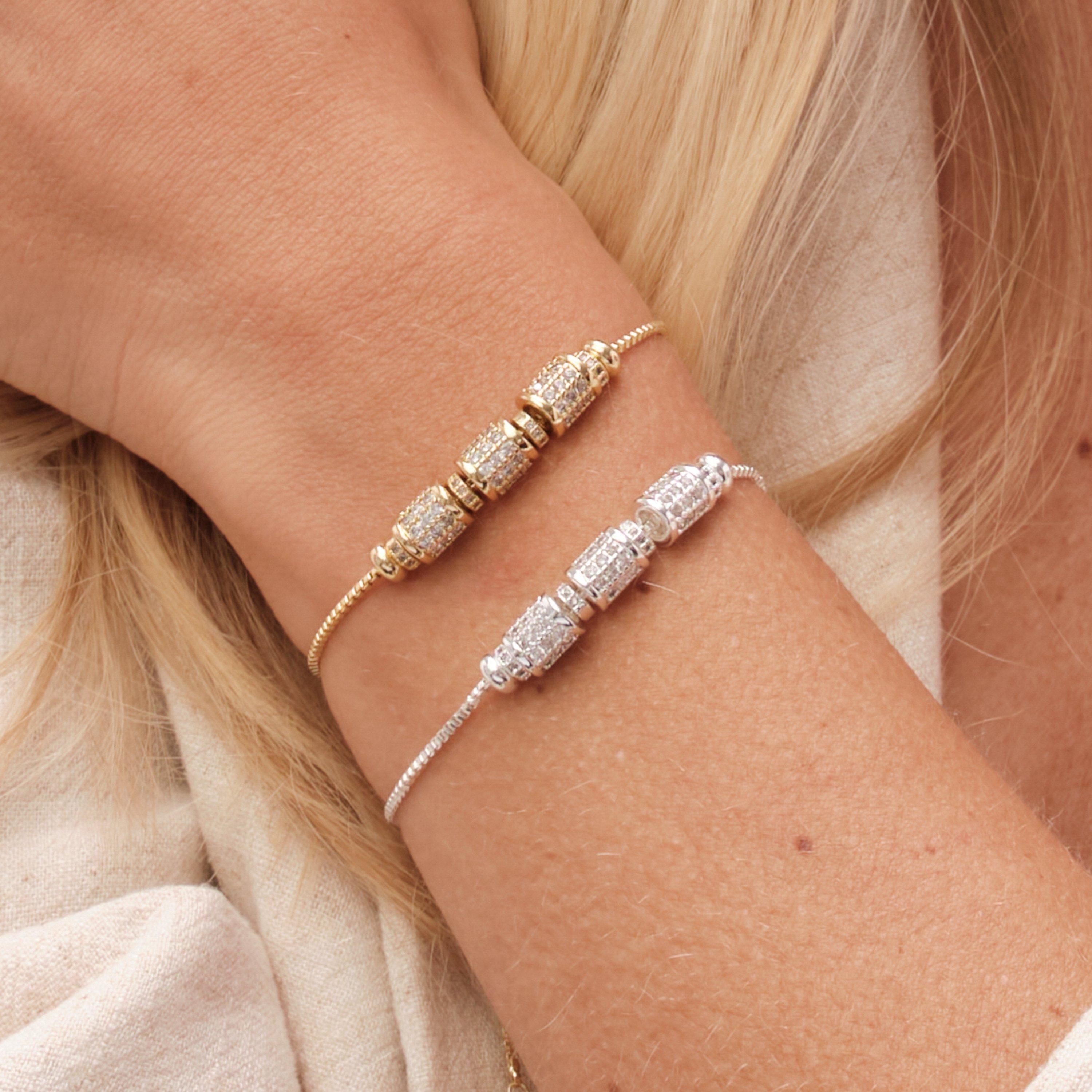 Gold - Jon Richard - Gold Plated Pave Charm Toggle Bracelet - 3