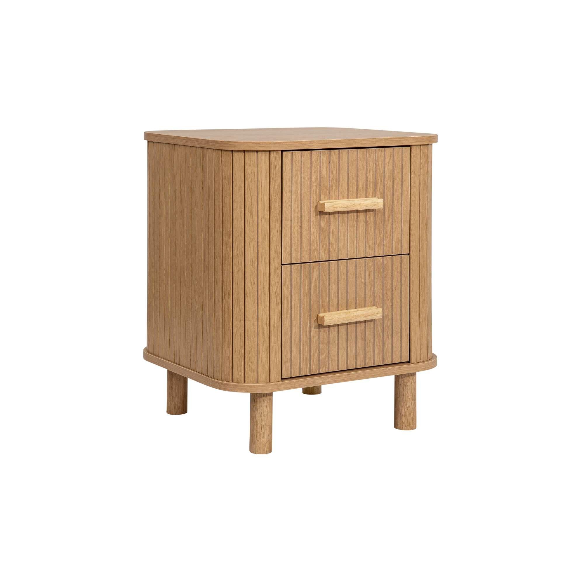 Brown - Birlea - Axel 1 Drawer Fluted Bedside - 6