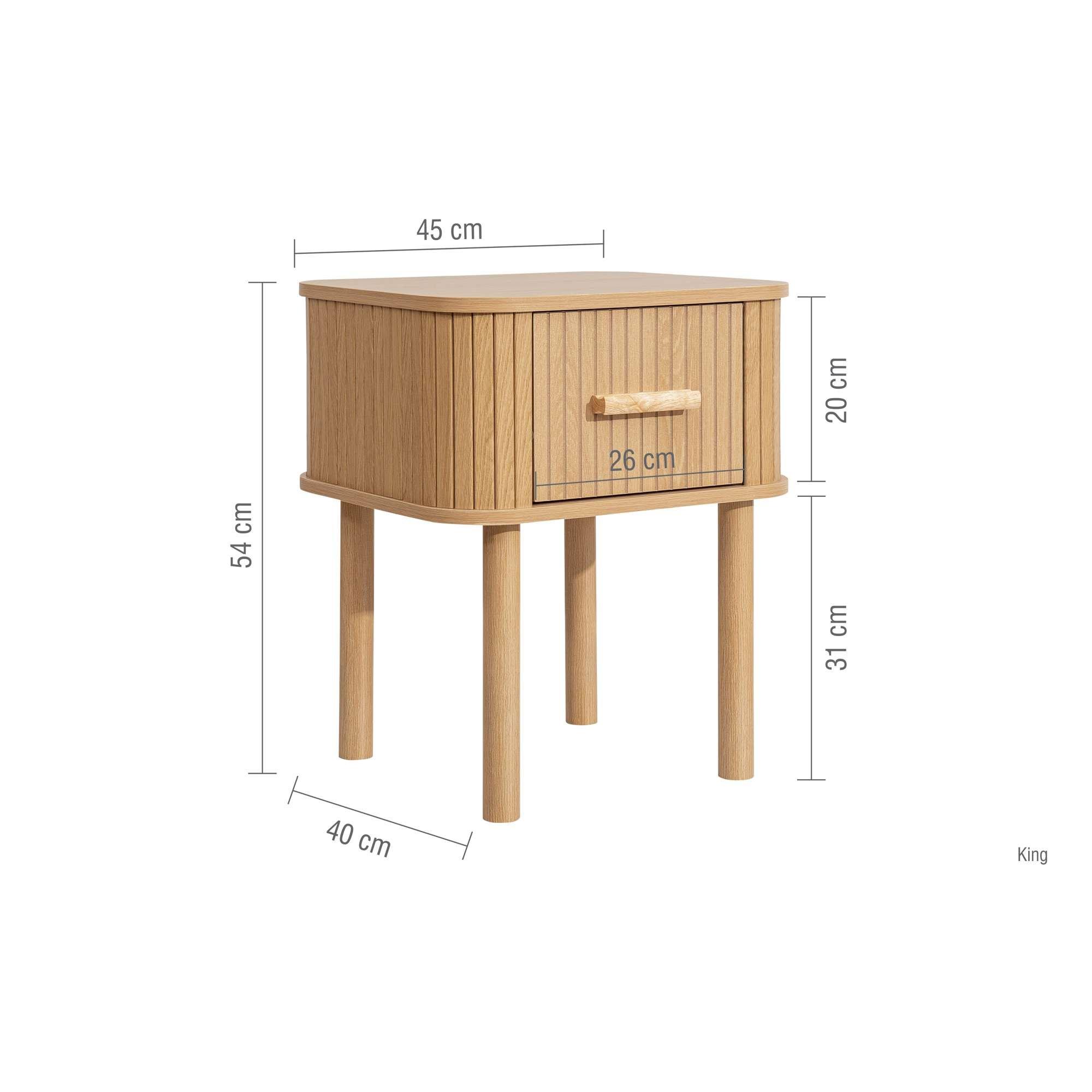 Brown - Birlea - Axel 1 Drawer Fluted Bedside - 9