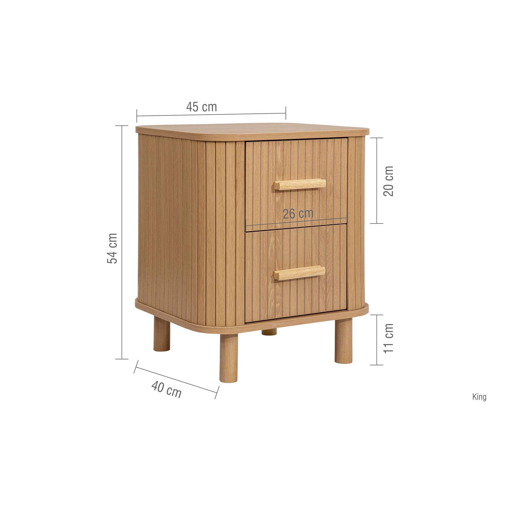 Brown - Birlea - Axel 1 Drawer Fluted Bedside - 10