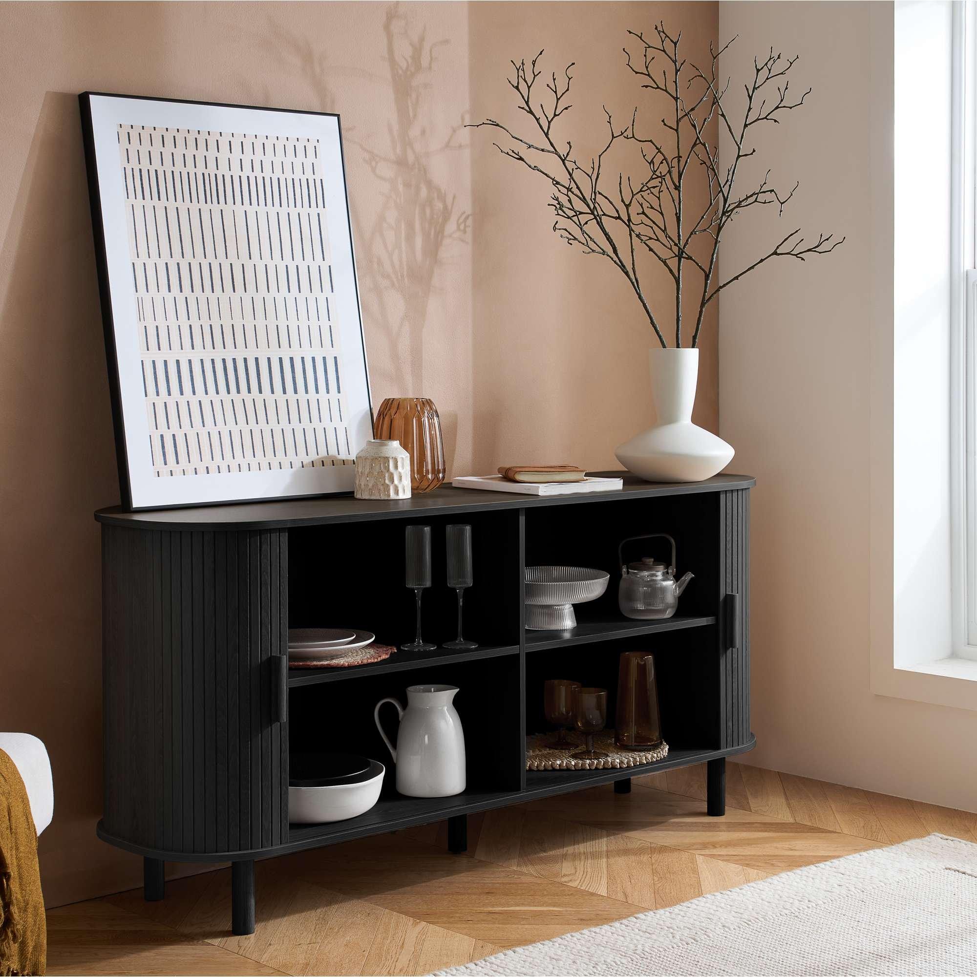 Black - Birlea - Axel 2 Door Fluted Sideboard - 2