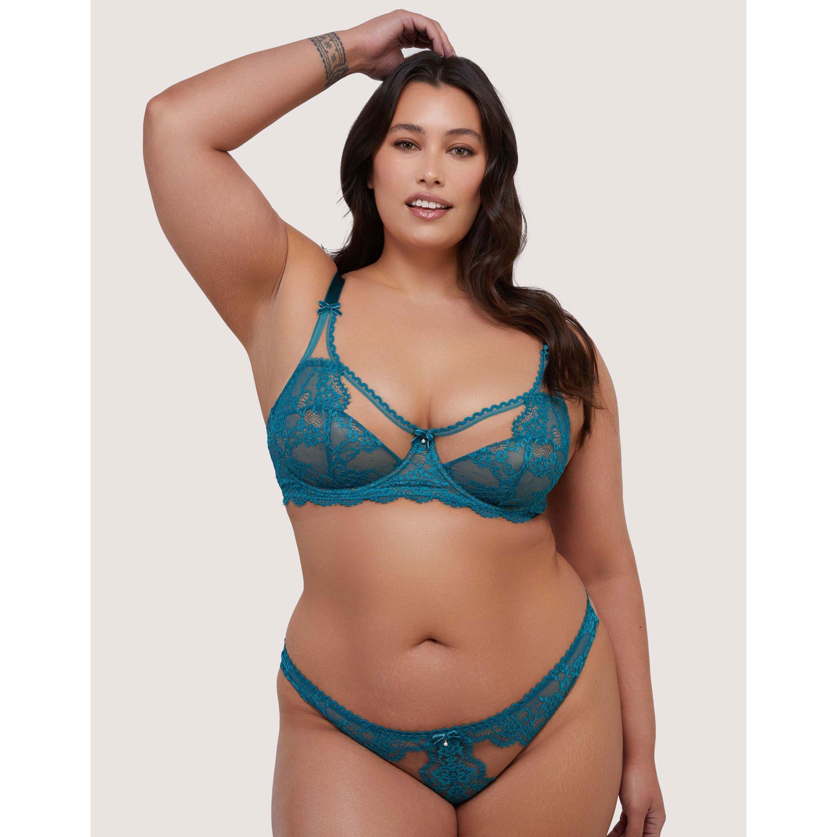 Teal - Playful Promises - Phoebe Teal Eyelash Lace Brazillian Brief - 6