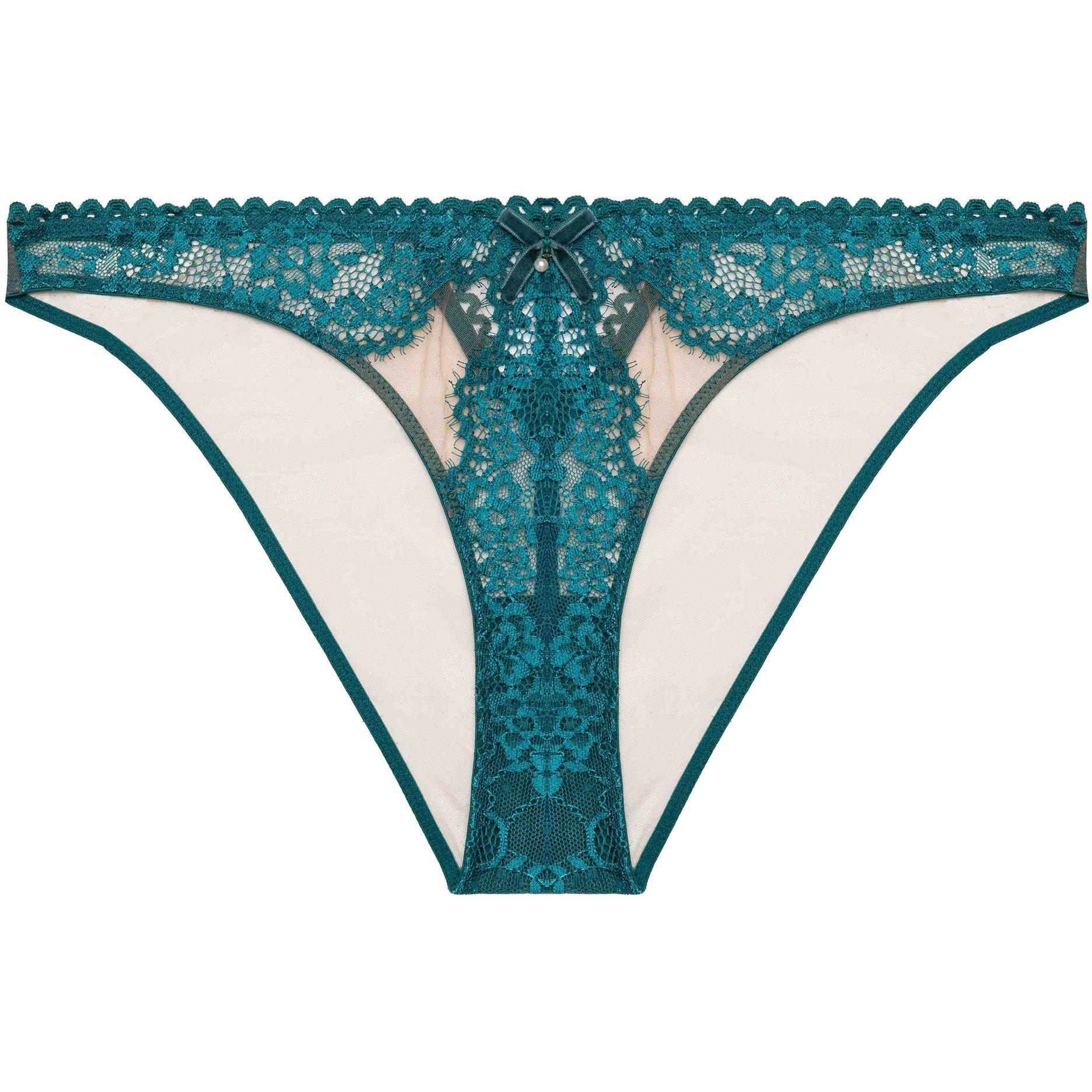 Teal - Playful Promises - Phoebe Teal Eyelash Lace Brazillian Brief - 7