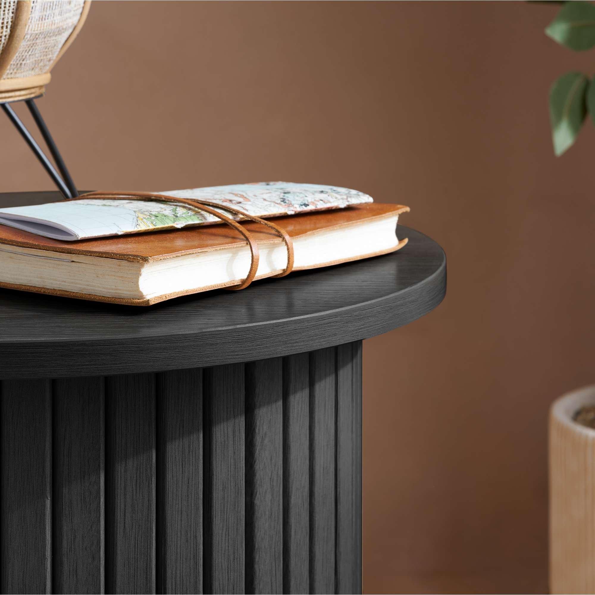 Black - Birlea - Axel Fluted Side Table - 3