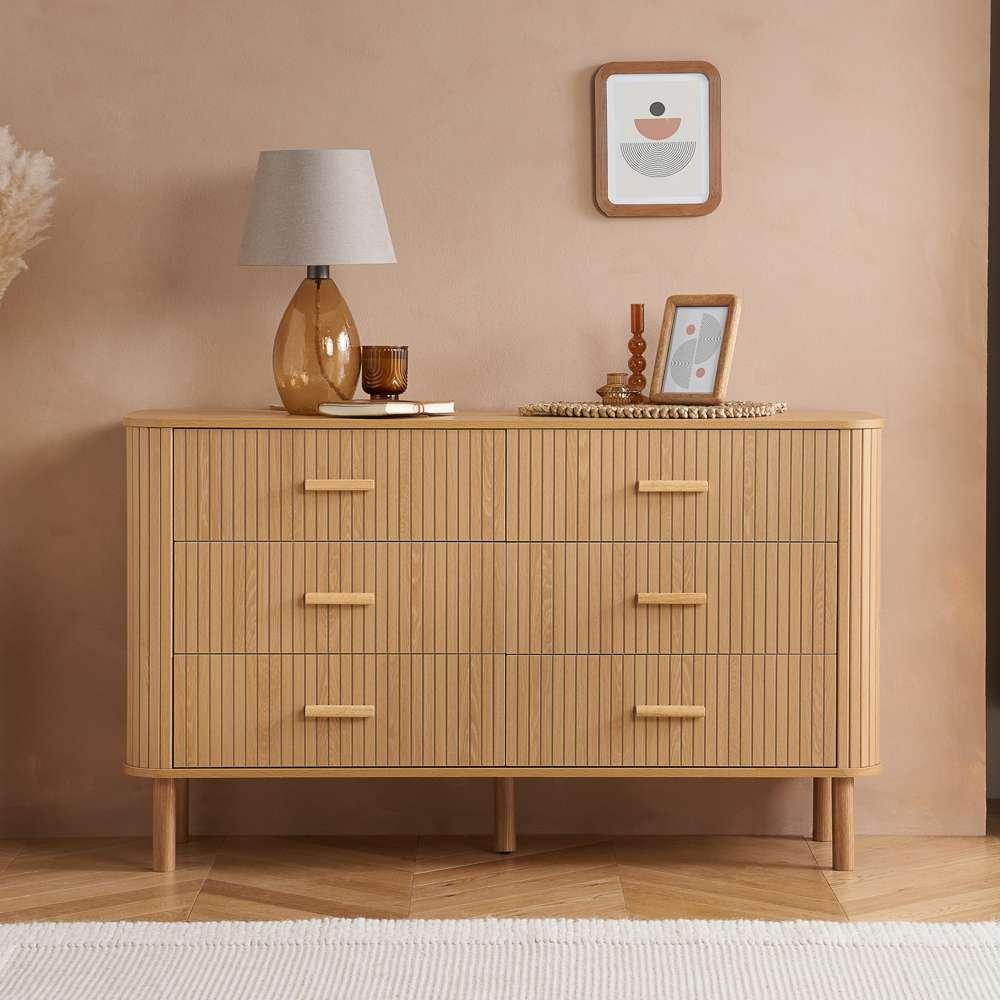 Nude - Birlea - Axel 6 Drawer Fluted Chest - 1
