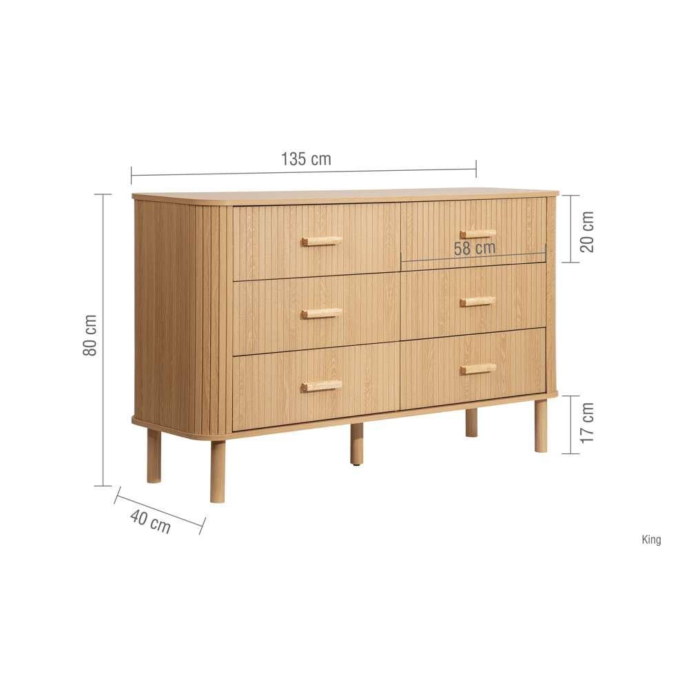 Nude - Birlea - Axel 6 Drawer Fluted Chest - 8