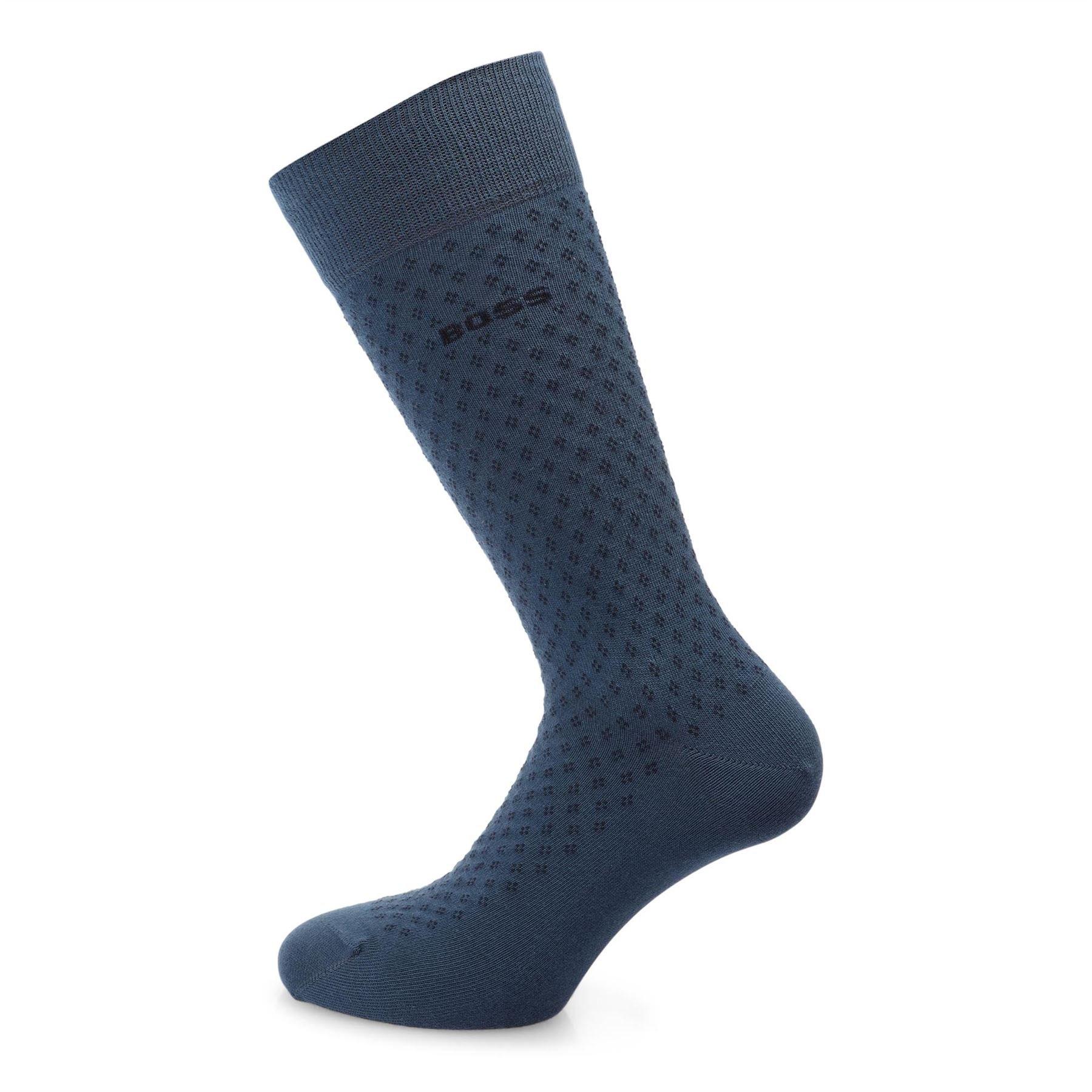 Blue - Boss - 2 Pack of Mini Pattern Socks - 2
