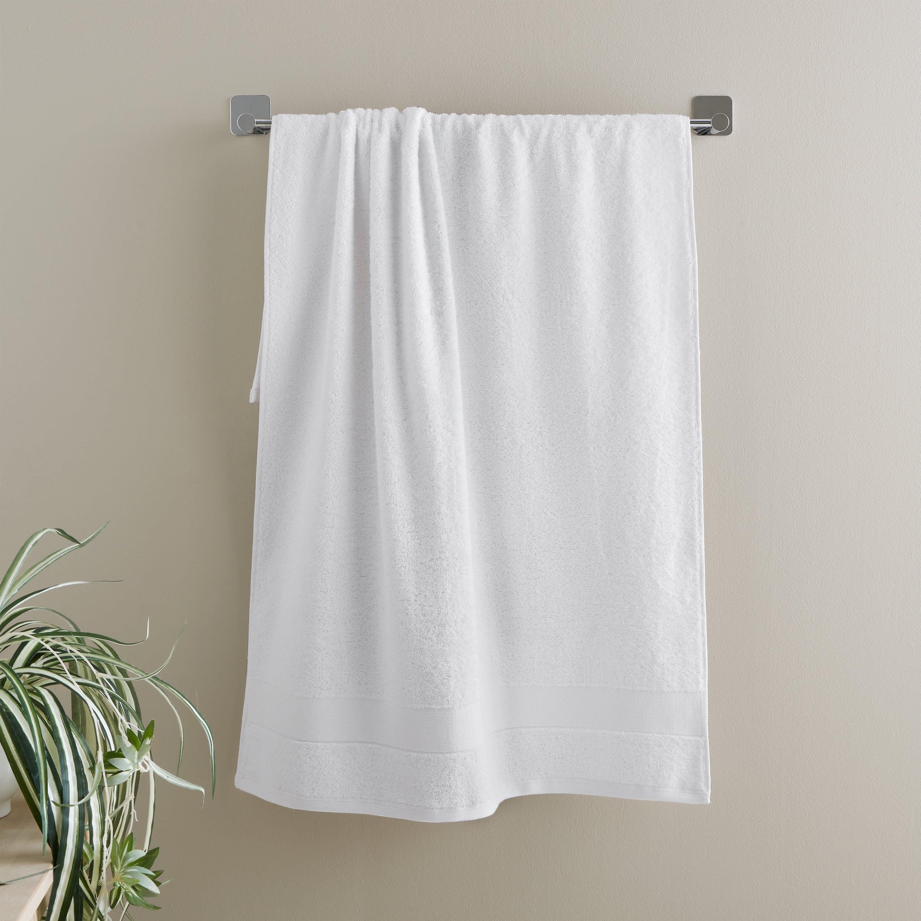 Catherine Lansfield  Anti-Bacterial Cotton Towel - White - Bath Towel