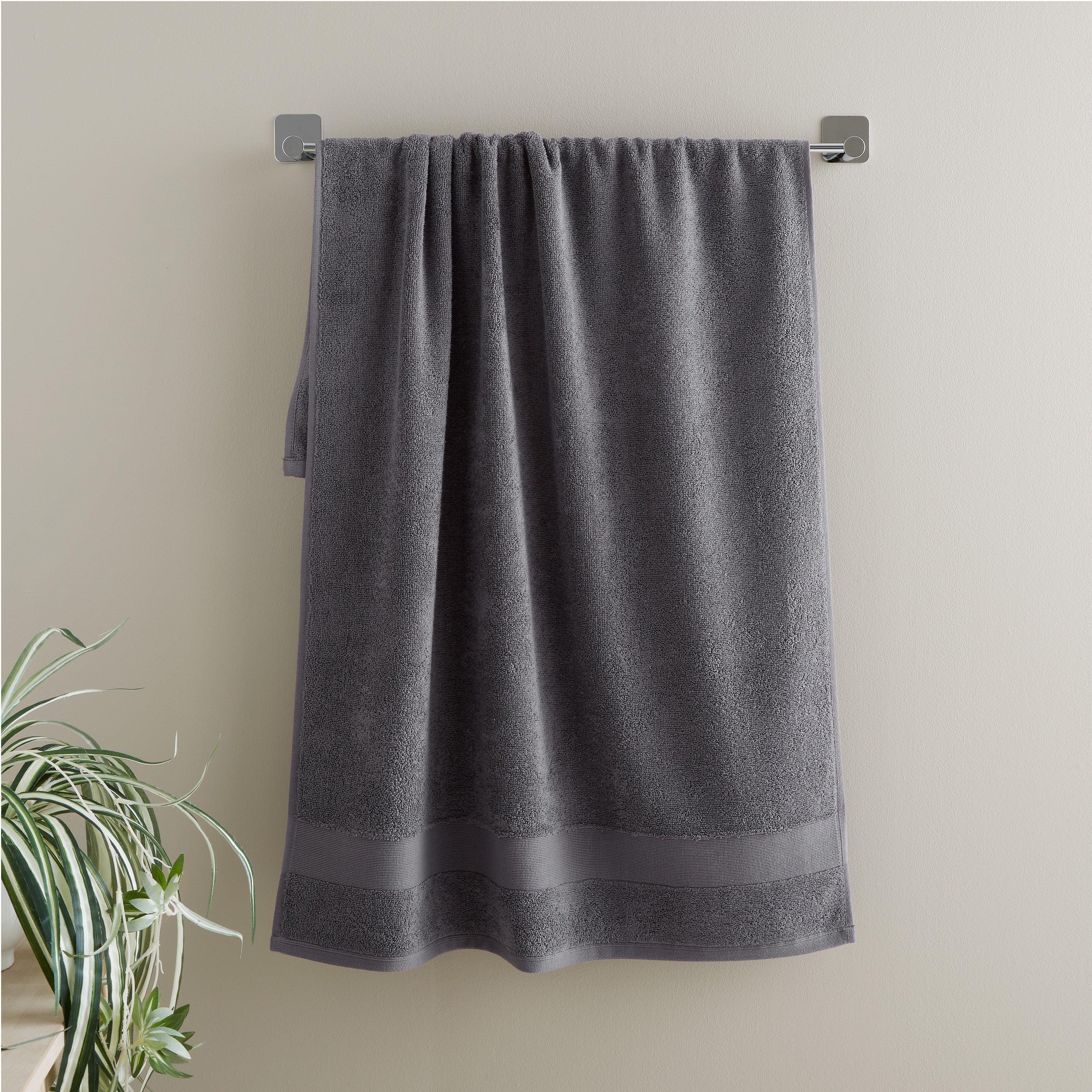 Catherine Lansfield  Anti-Bacterial Cotton Towel - Charcoal Grey - Hand Towel
