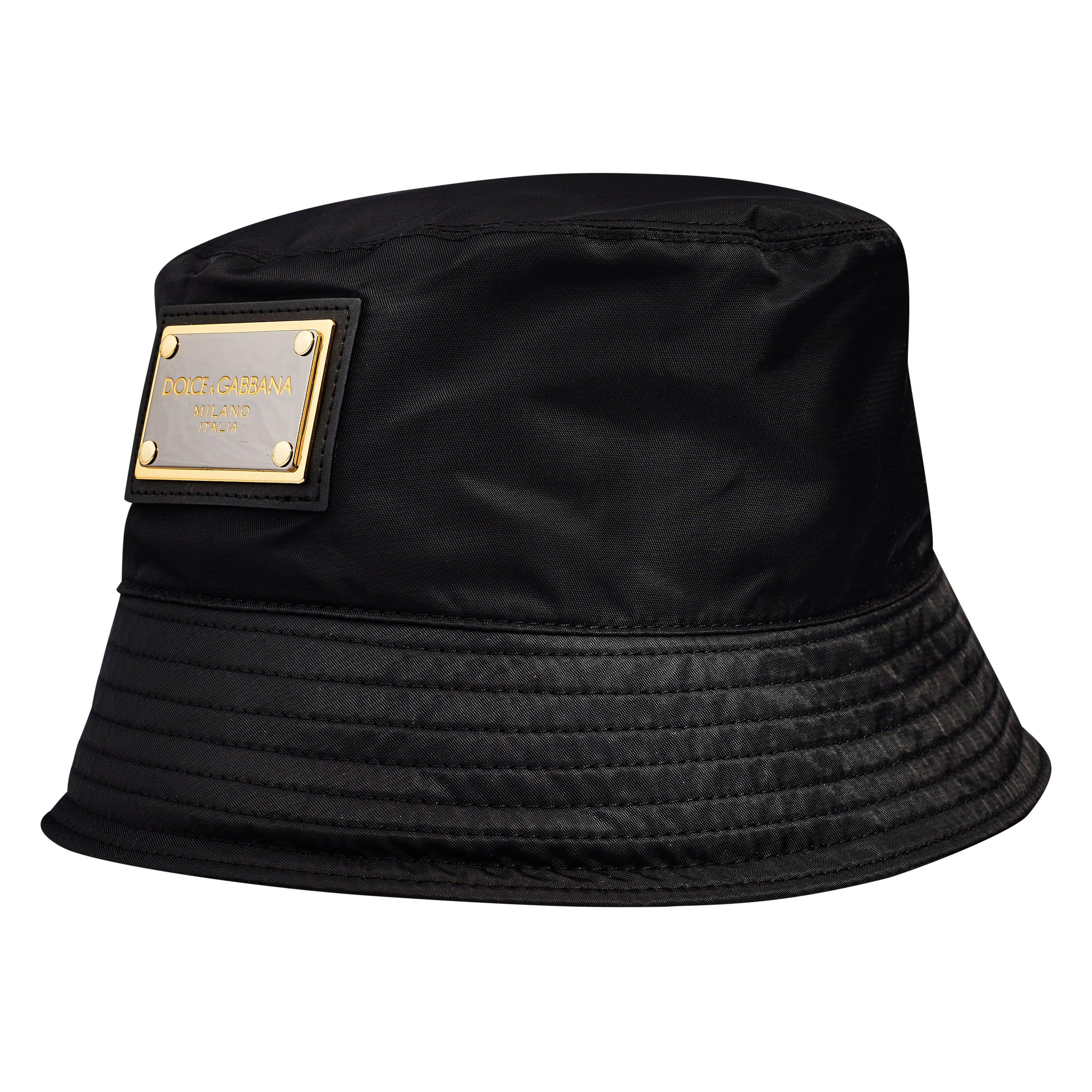 DOLCE&GABBANA バケットハット ブラック ゴールドロゴ Dolce and