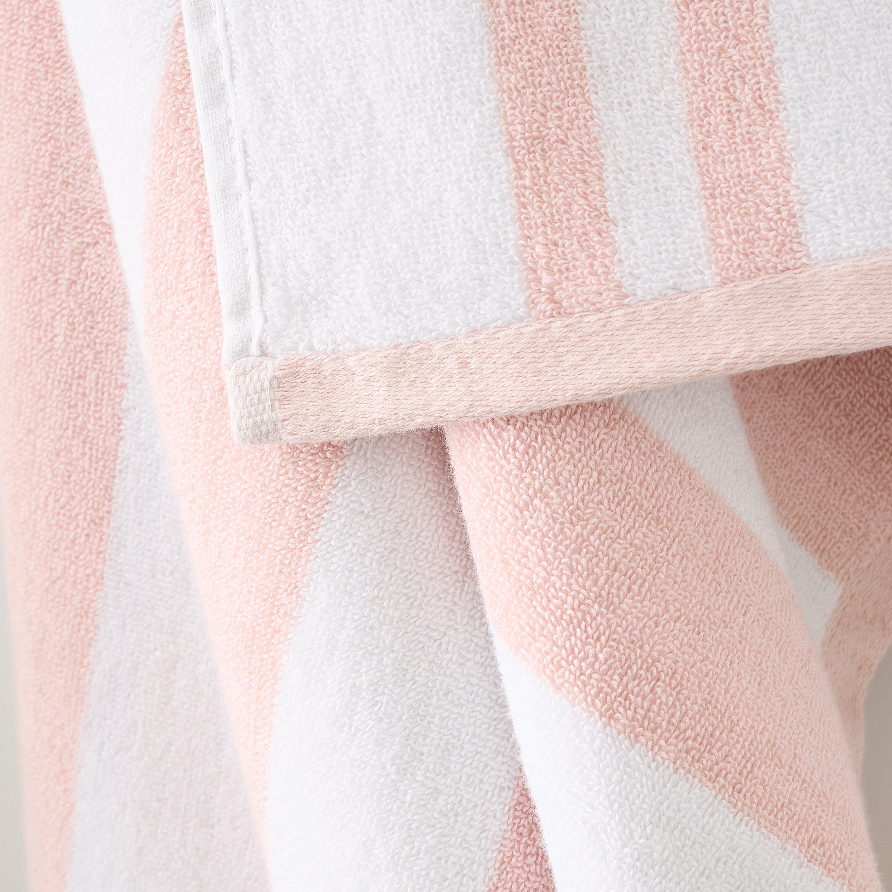 Blush Pink - Bianca - Reversible Stripe Cotton Towel - 2