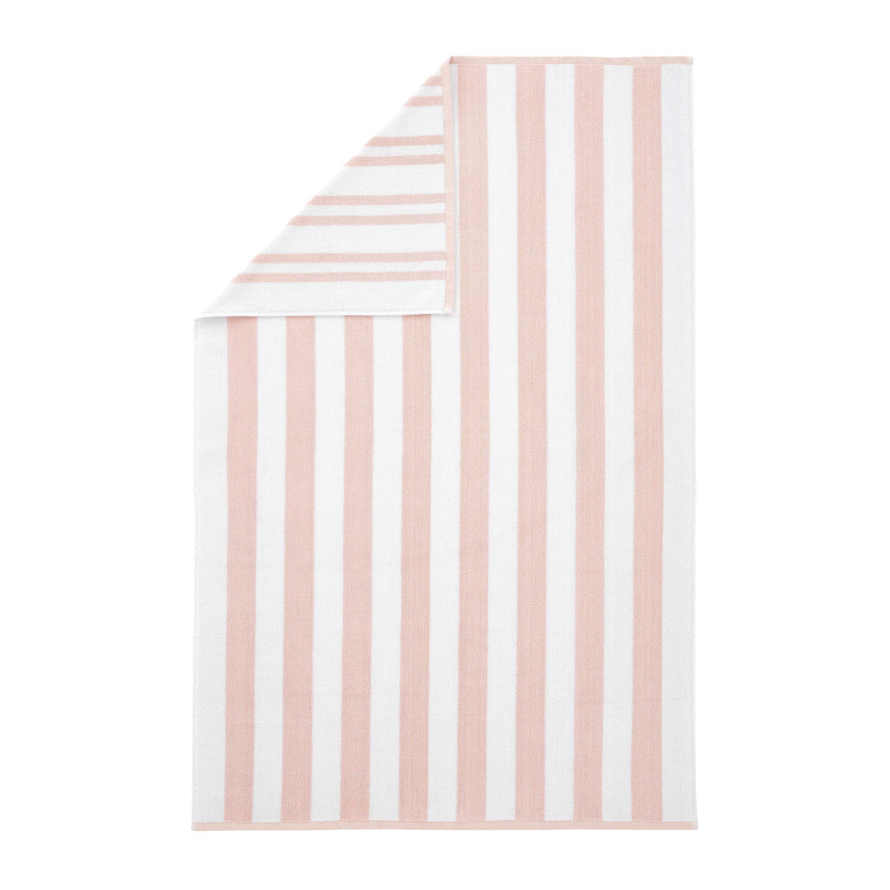 Blush Pink - Bianca - Reversible Stripe Cotton Towel - 5