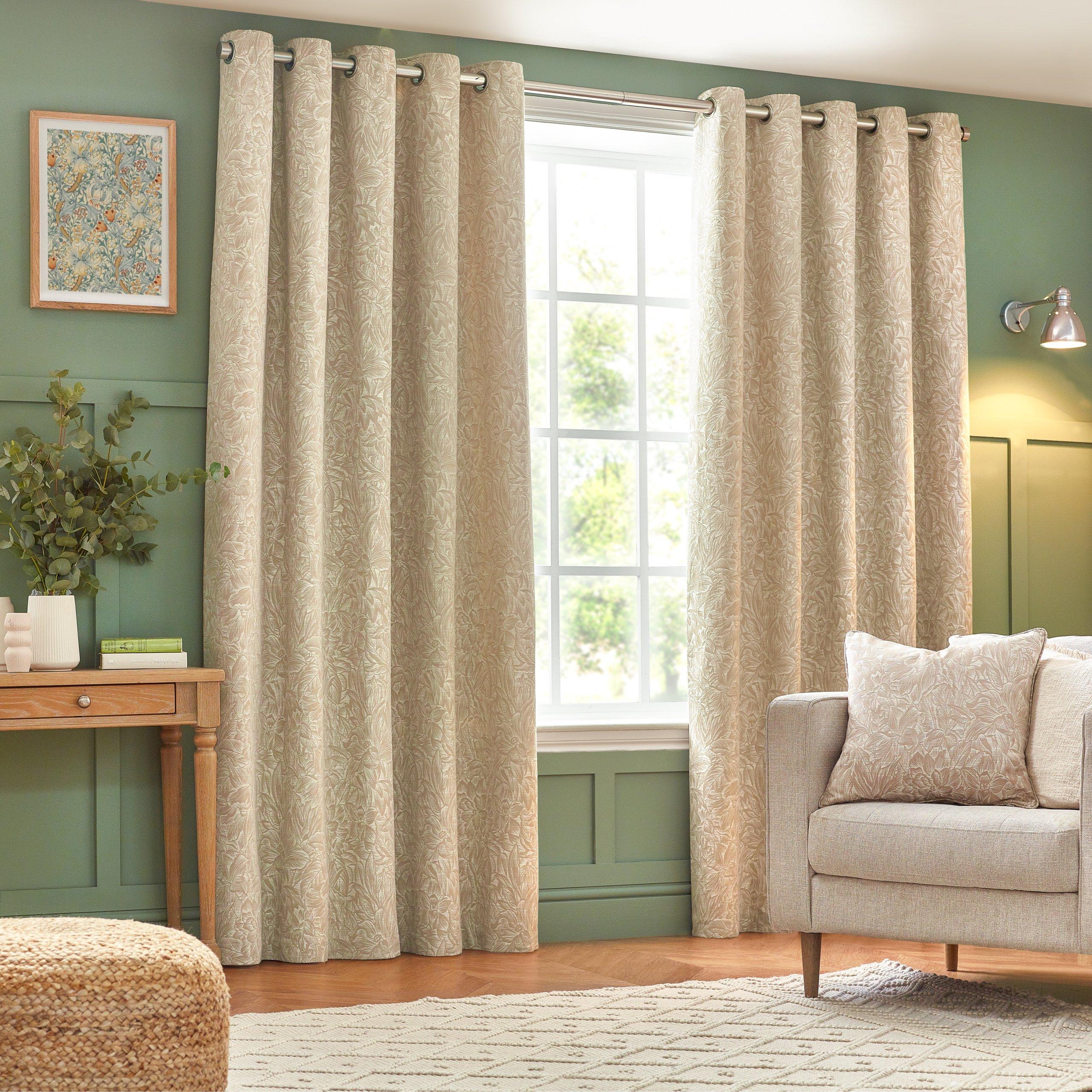 Wylder  Grantley Jacquard Eyelet Curtains - Natural - 168 x 137c